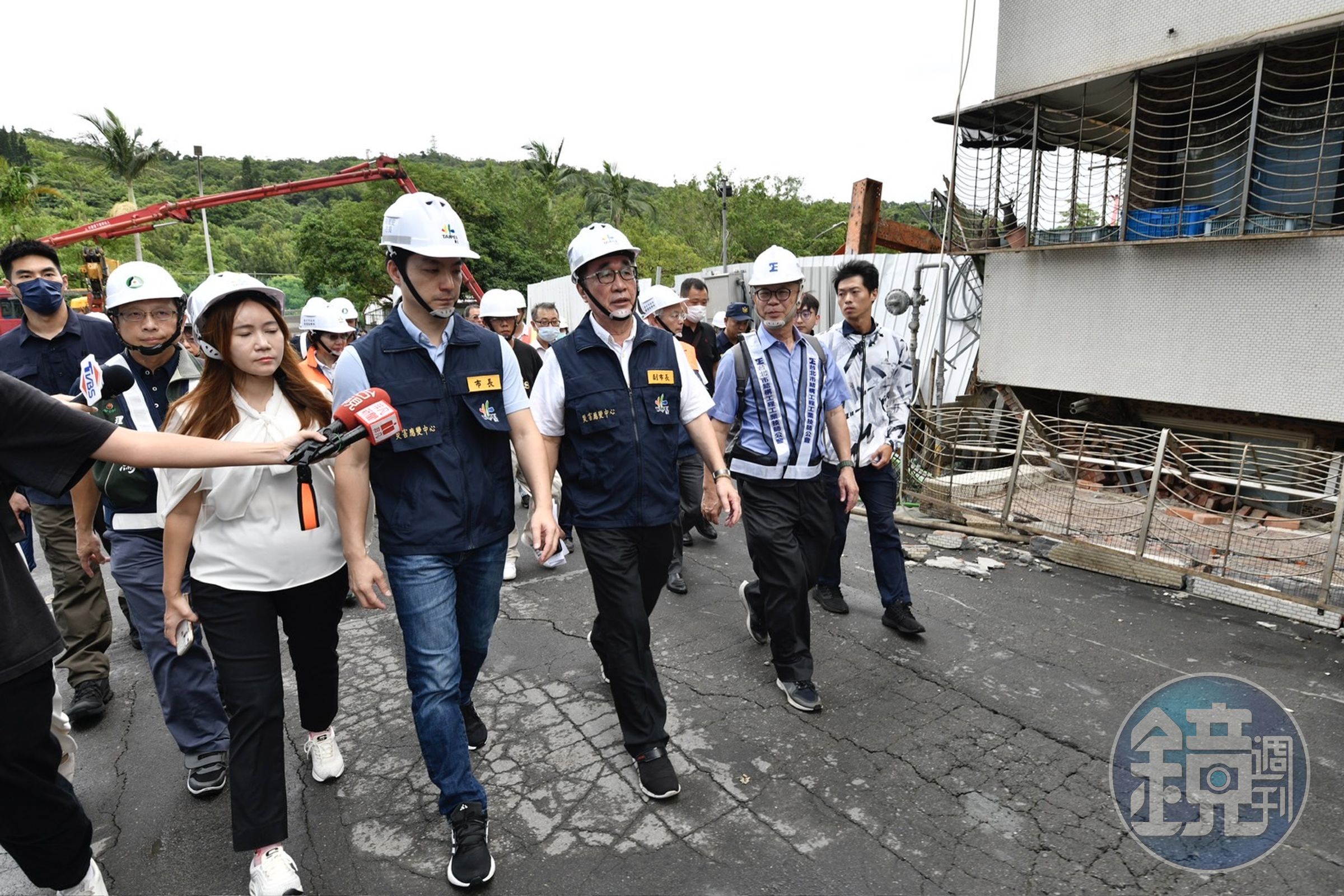 蔣萬安今天赴「基泰大直」施工現場視察，受訪時說明損鄰相關規定將有6項新制。（本刊資料照）