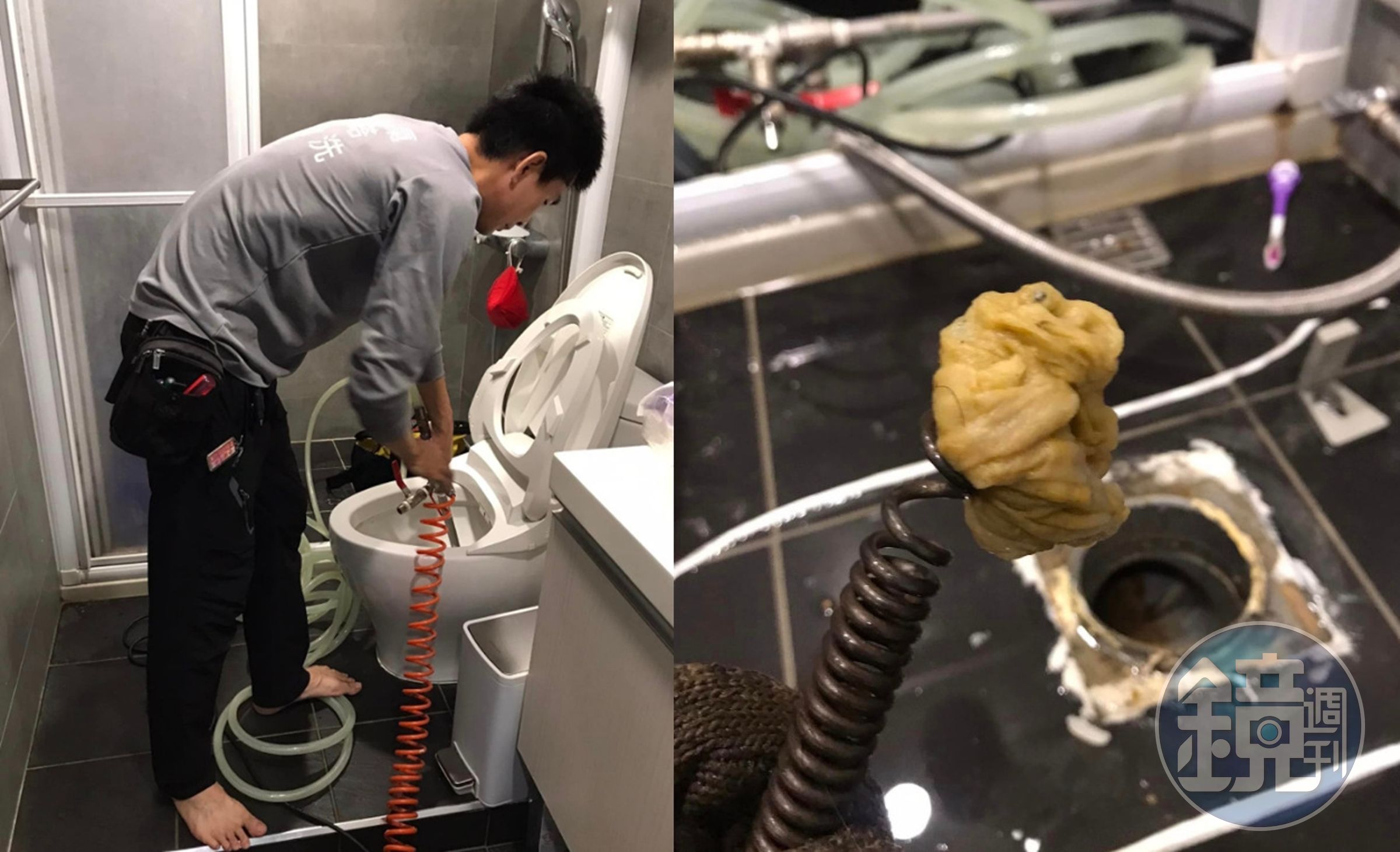 網友家裡馬桶堵住,請專業師傅通馬桶竟發現元凶是溼式衛生紙惹禍。(翻攝臉書社團《Costco好市多 商品經驗老實說》)