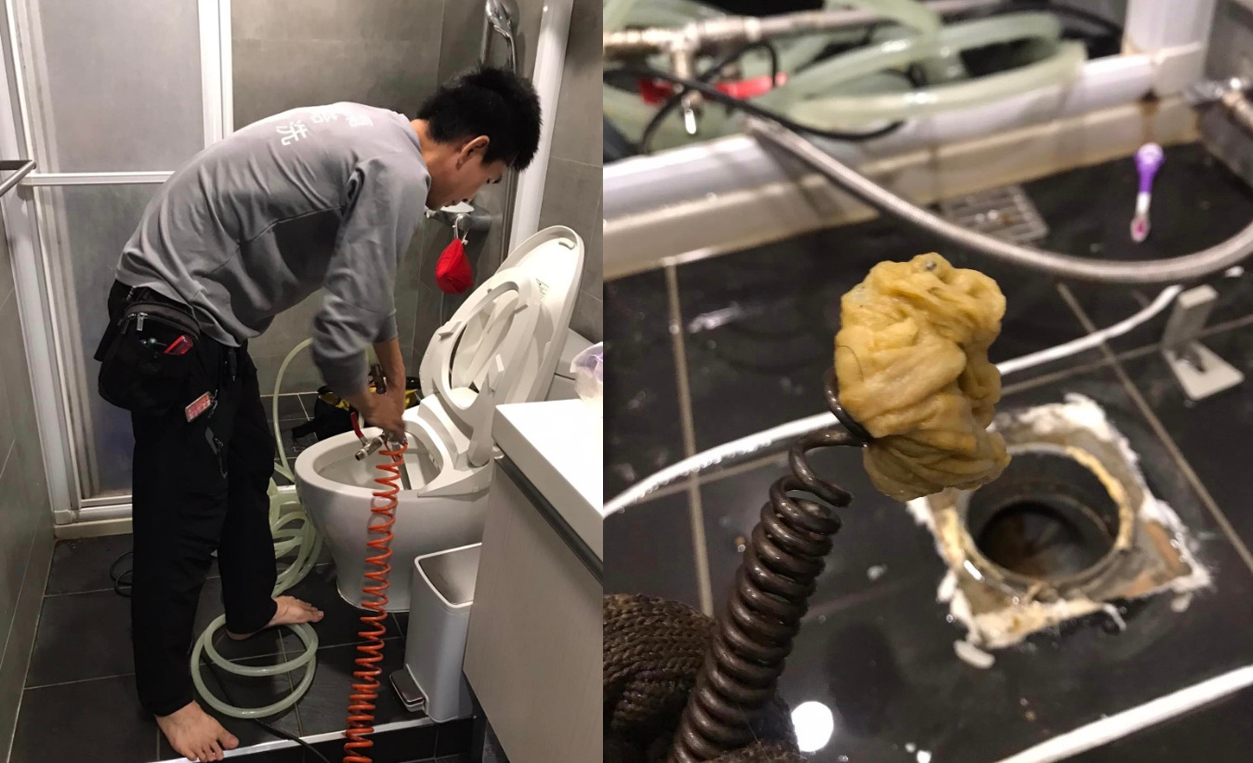 網友家裡馬桶堵住，請專業師傅通馬桶竟發現元凶是溼式衛生紙惹禍。（翻攝臉書社團《Costco好市多 商品經驗老實說》）