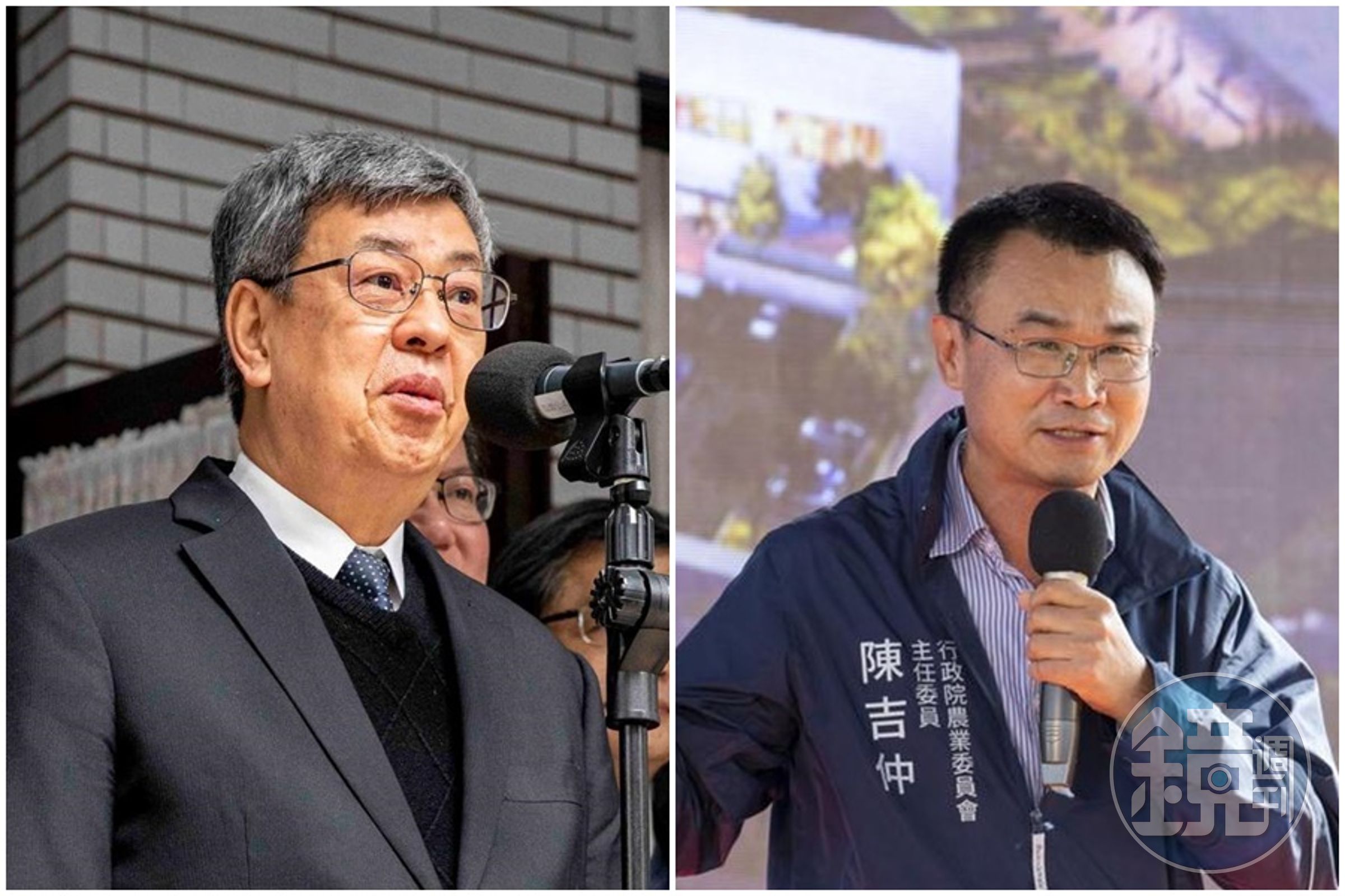 行政院澄清,陳建仁(左)並無核准陳吉仲(右)的請辭。(本刊資料照)