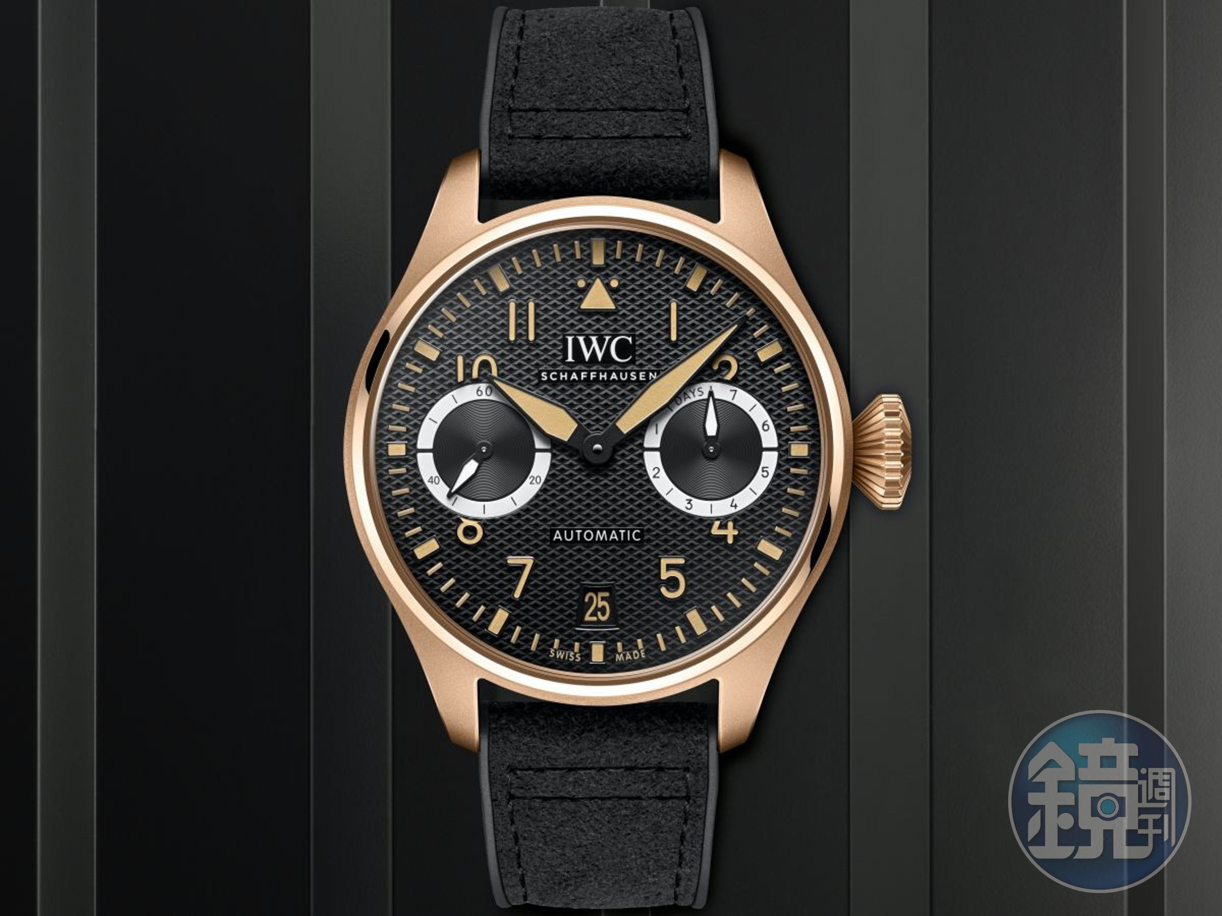 IWC發表大飛行員Mercedes-AMG G63特別版腕錶，與賓士車廠的傳奇越野車G-Class AMG G 63車款跨界聯名，也為大飛行員錶打造出前所未見的樣貌。定價約NT$1,062,000。