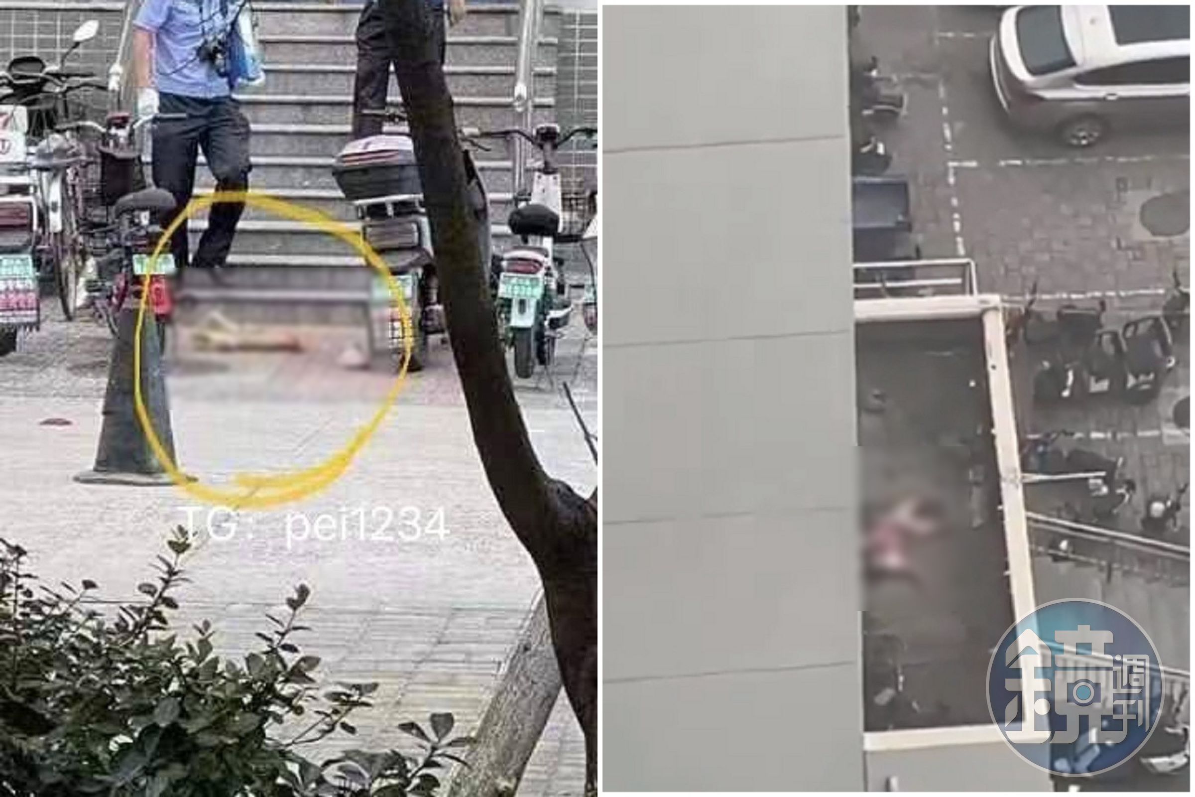 中國驚傳恐怖命案！遺體如現宰豬肉，慘遭分屍一塊塊丟下樓嚇壞鄰居。（翻自X平台）