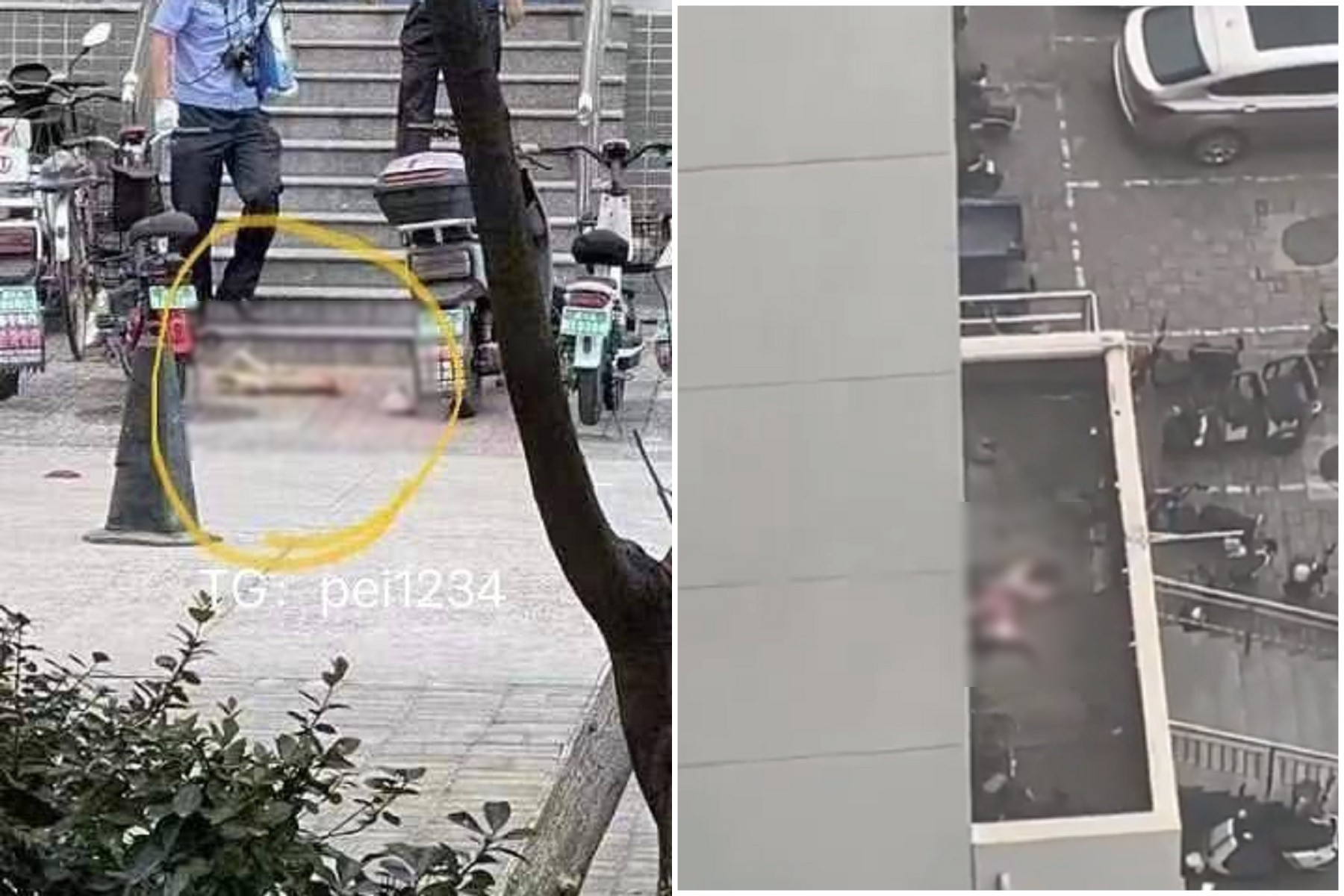 中國驚傳恐怖命案！遺體如現宰豬肉，慘遭分屍一塊塊丟下樓嚇壞鄰居。（翻自X平台）