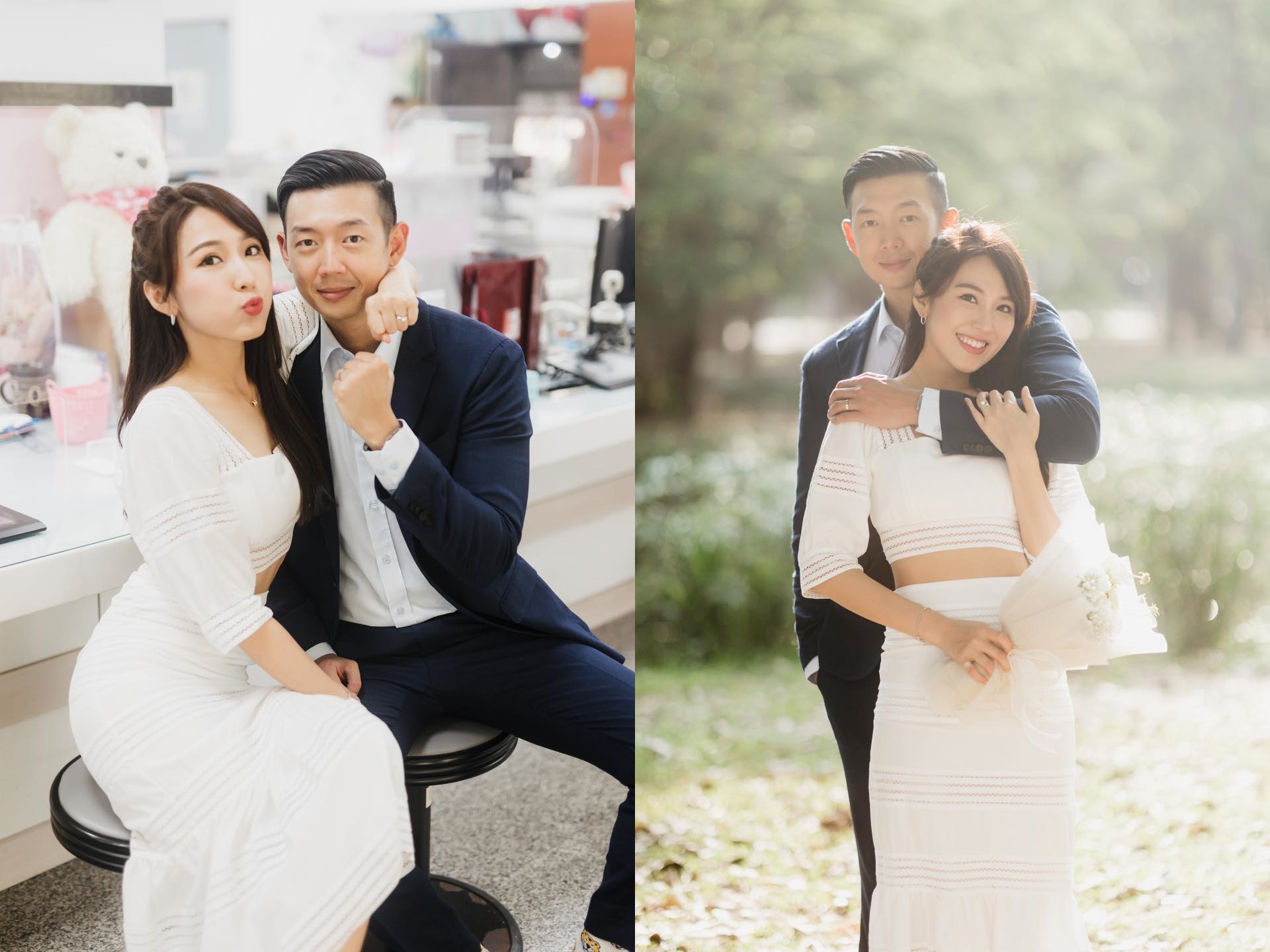 中信兄弟啦啦隊成員Peggy嫁給「南台灣最帥建商二代」黃瀚霆。（翻攝臉書）