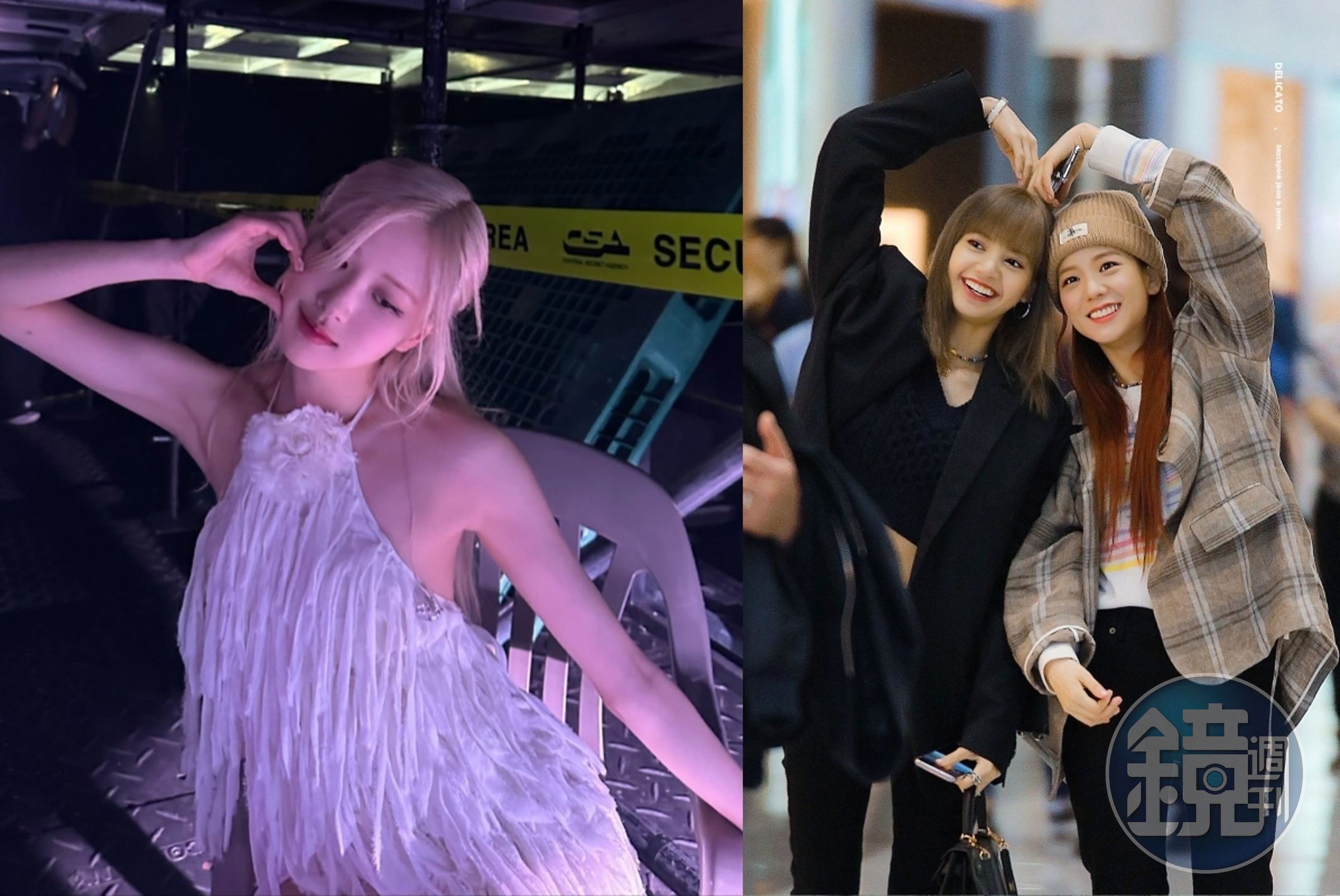 BLACKPINK傳出只有ROSÉ（左）確定與YG娛樂續約，Lisa與Jisoo已各自另簽新東家。（網路圖片）