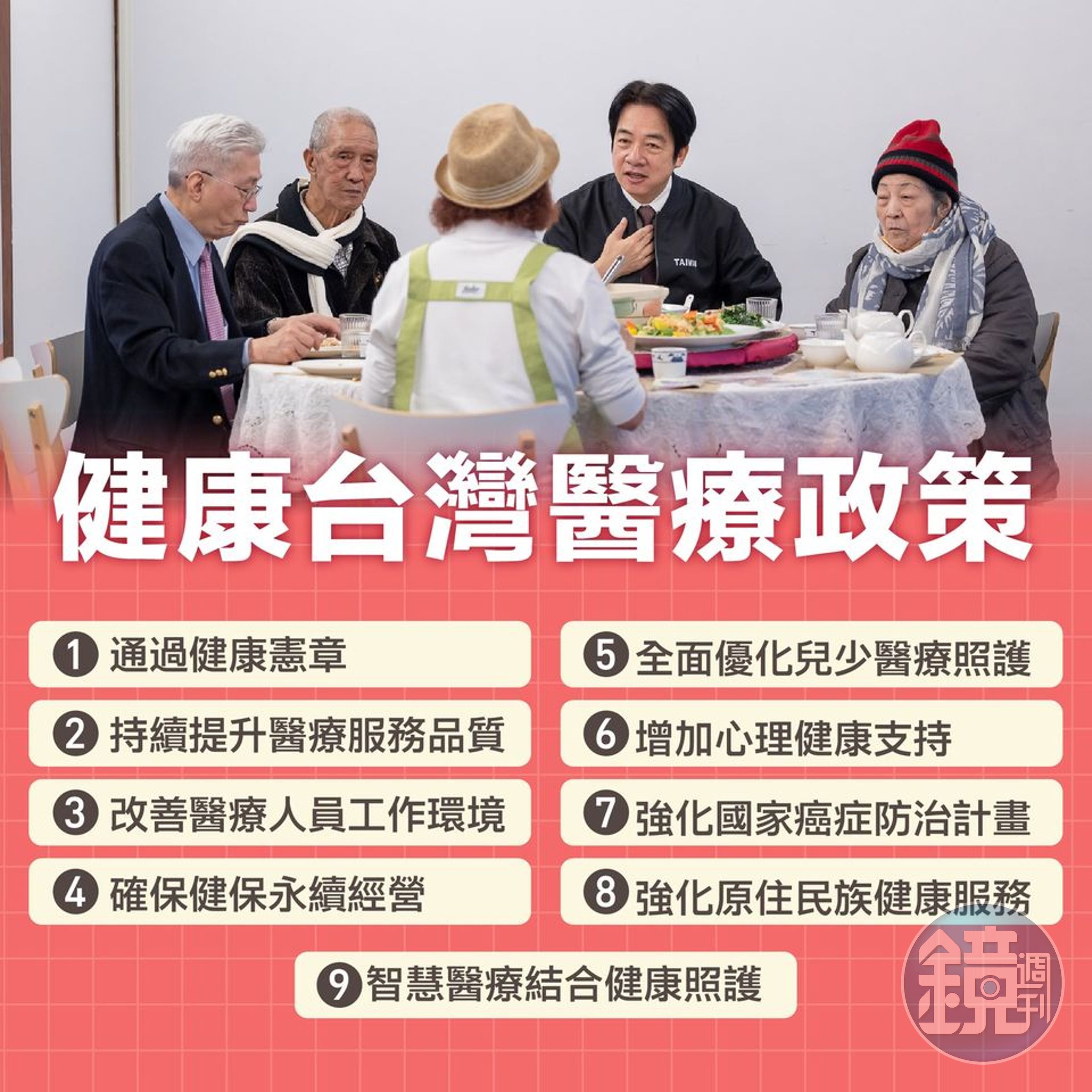賴清德九大醫療政策。(翻攝自賴清德臉書)