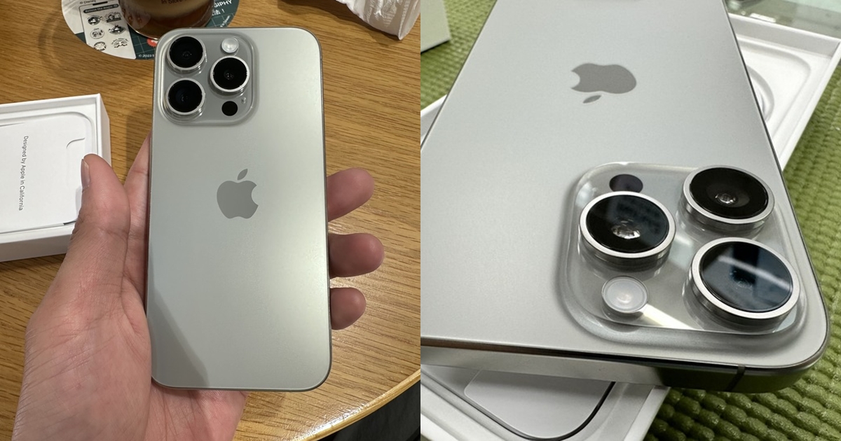 果粉們曬出iPhone 15實機照，有人認為雖說輕了接近20g但手感幾乎沒差。（翻攝自mobile01）