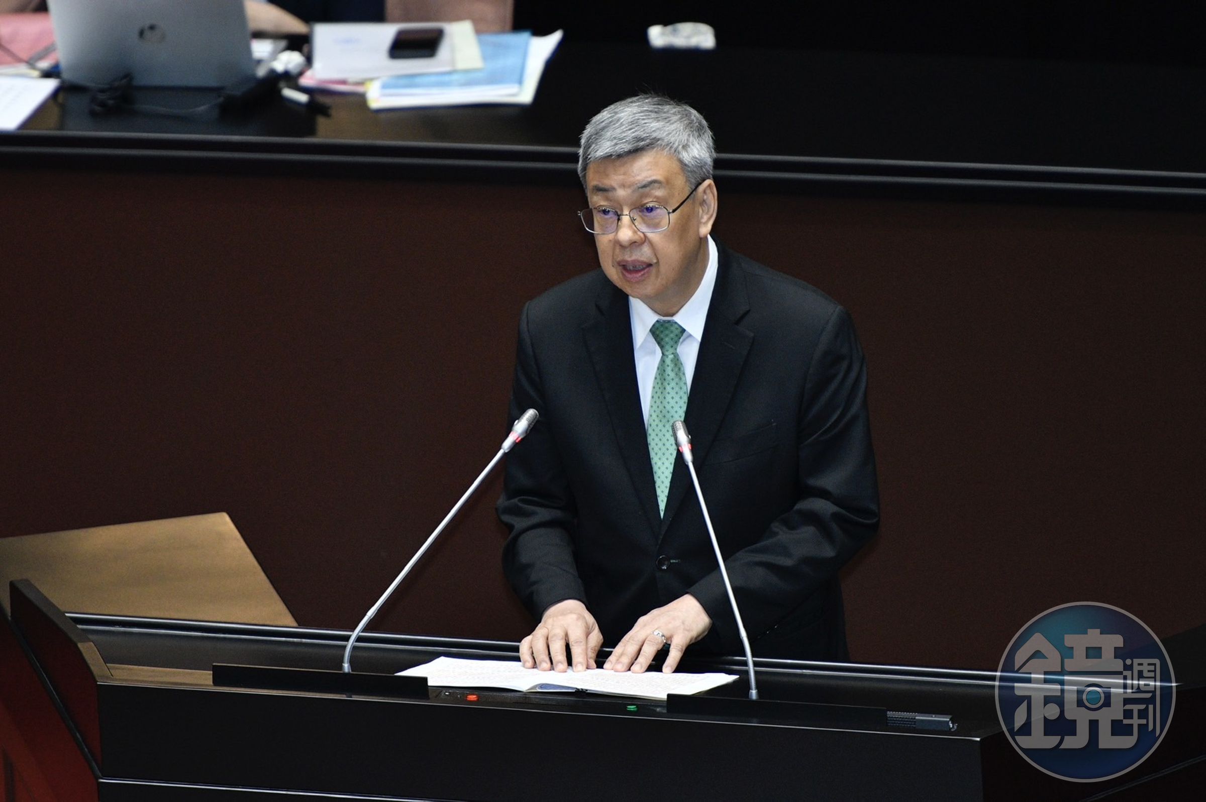 陳建仁（圖）今到立法院進行「進口雞蛋專案報告」，王鴻薇酸鄭文燦不出席，是在閃避責任。