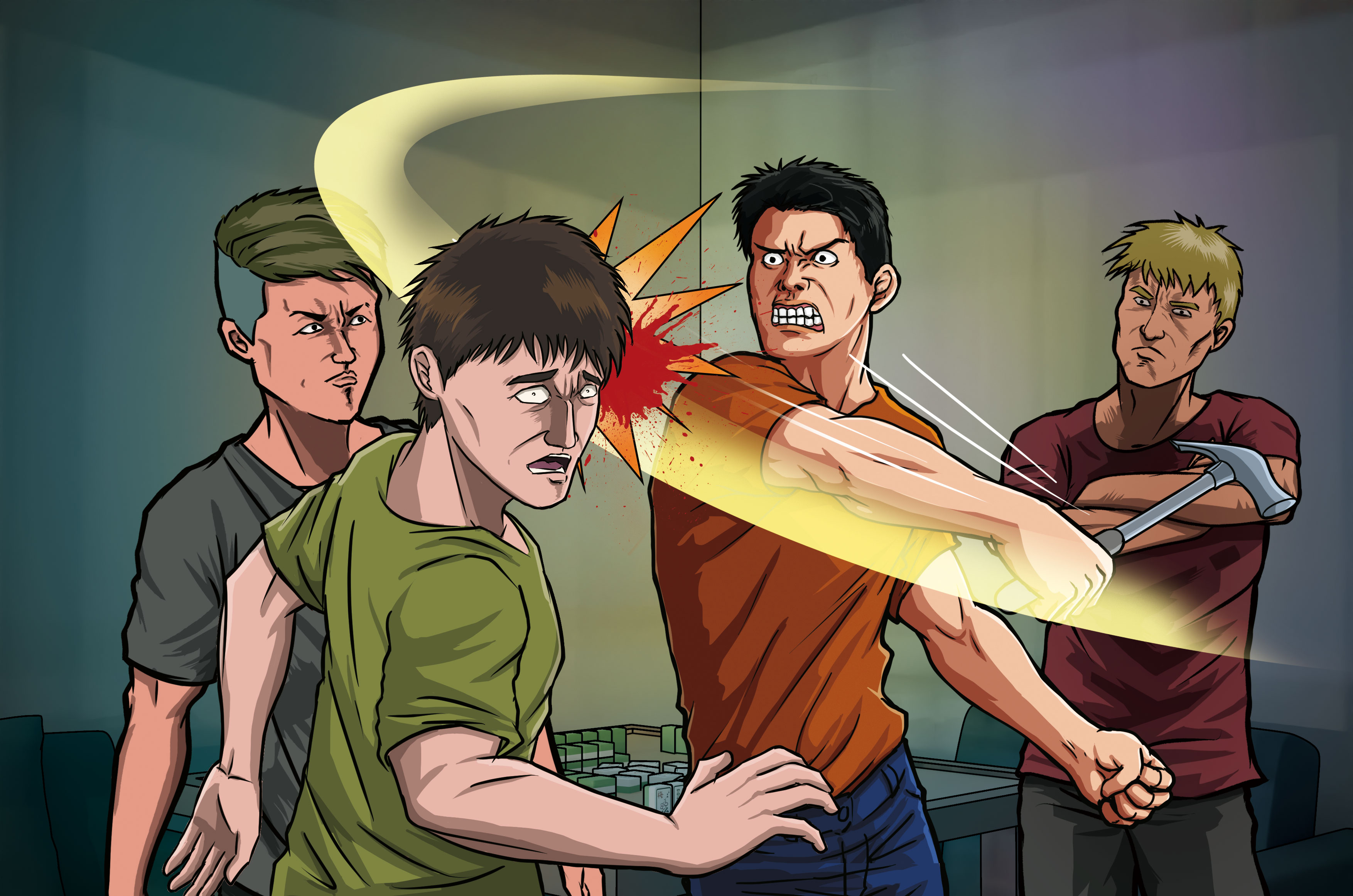 吳姓男子對W男懷恨在心，竟夥同2名友人將他痛毆殺害。（示意畫面）