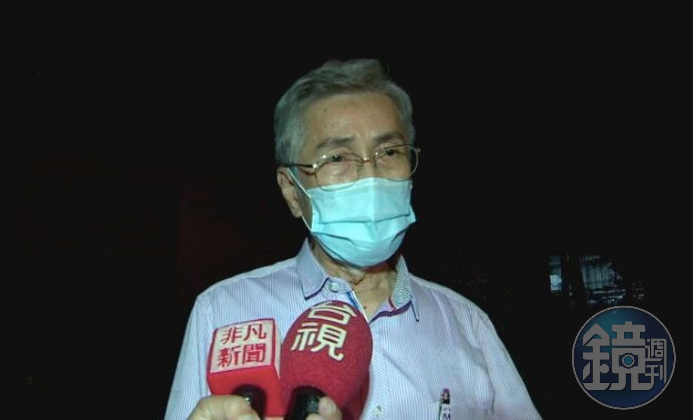 明揚國際科技公司董事長劉安皓(圖)到火災現場說明。(翻攝自鏡新聞)