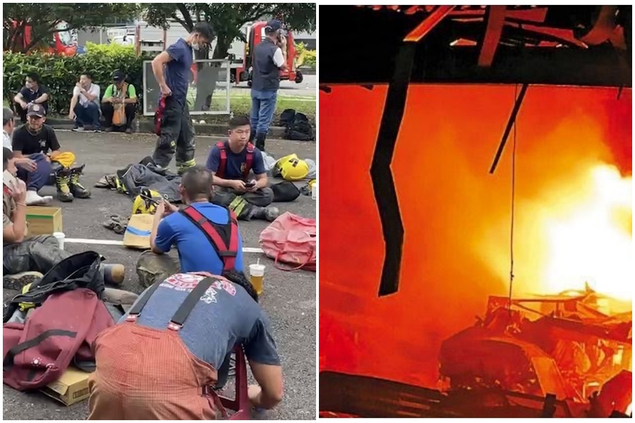 屏東明揚國際科技公司工廠昨（22日）傍晚發生爆炸意外，逾百人受傷就醫。（翻攝畫面、消防員提供）