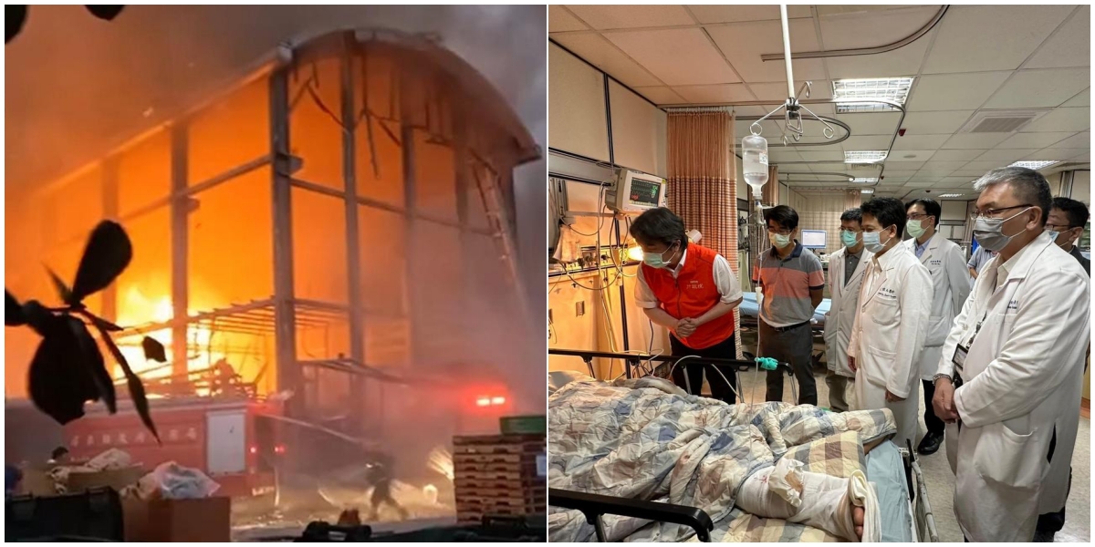 屏東「明揚國際」廠房22日發生爆炸事故,截至今(24日)清晨,已釀9死,動員多所醫院全力投入救治。(翻攝消防局、王必勝臉書)