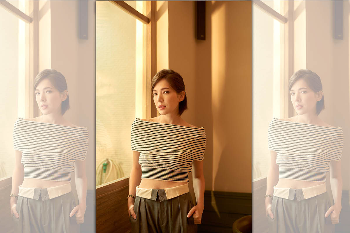 許瑋甯受訪時露出緊實小蠻腰否認有孕。