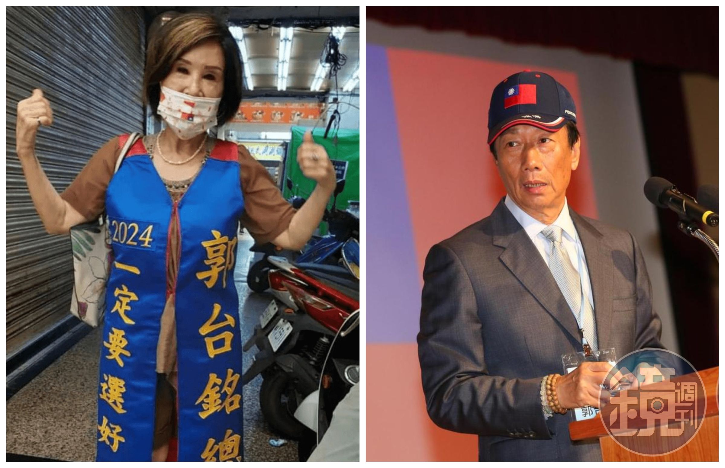 資深女星恬娃（左圖）是郭台銘（右圖）鐵粉。（翻攝恬娃臉書、本刊資料照）