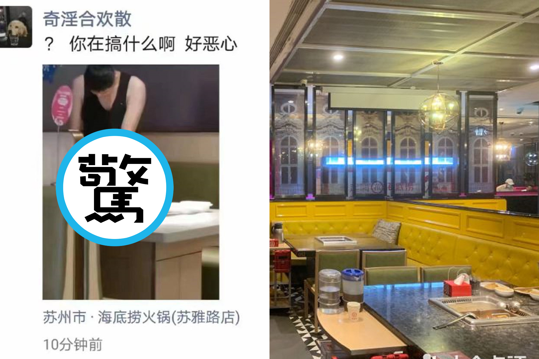 這一鍋海底撈有洨味!男當場掏下體噴射火鍋「湯底加料」,網直呼噁爆。(翻自微博)