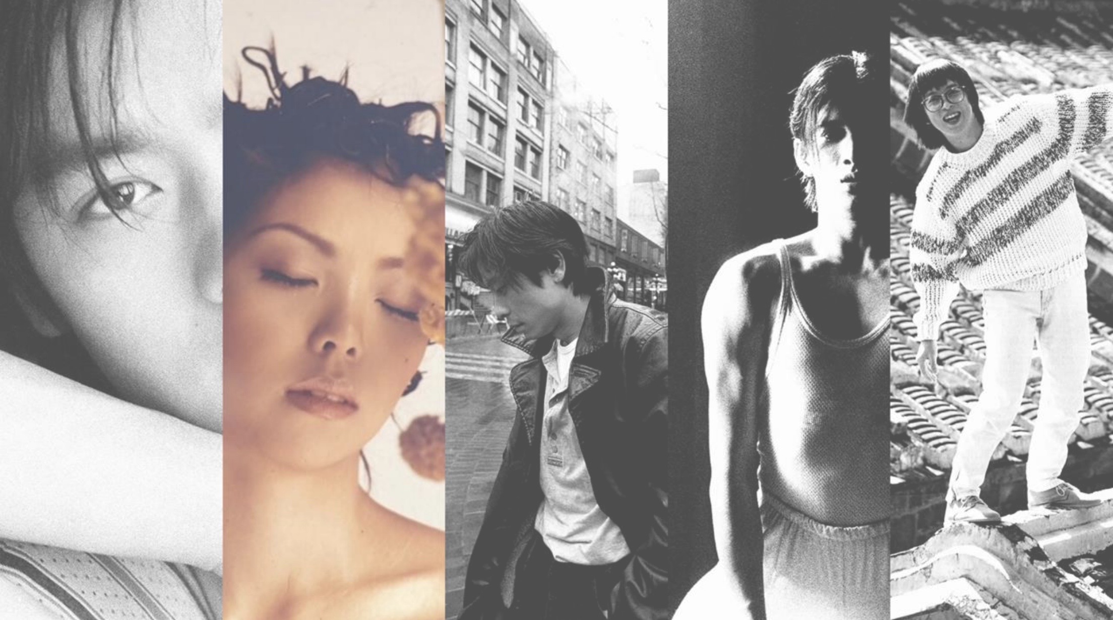 攝影展《你的青春也是我的青春》將展出林志穎（左起）、張惠妹、王傑、吳奇隆、張雨生等17位明星、72幅珍貴影像。（創意大群組提供）