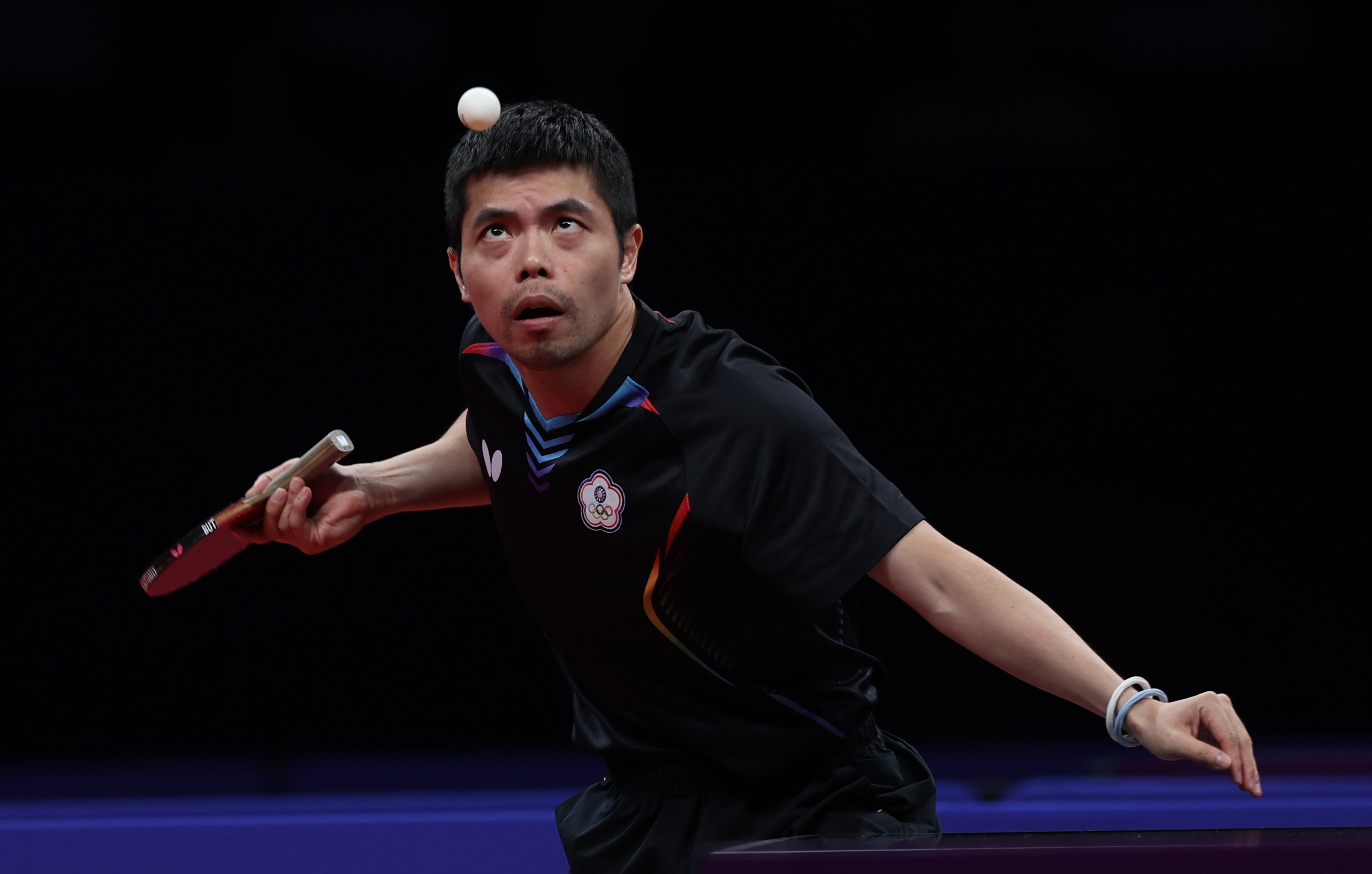 桌球教父莊智淵搭檔林昀儒力退中國地主隊，晉級桌球男雙4強。（中華奧會提供）