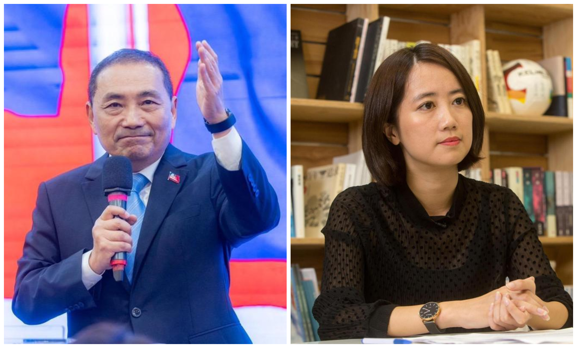 新北市長侯友宜（左圖）宣布少子化政見，稱要補助30至40歲女性凍卵，但卻遭議員戴瑋姍（右圖）打臉，指新北市府回絕民代類似提案。（侯友宜團隊提供、本刊資料照）
