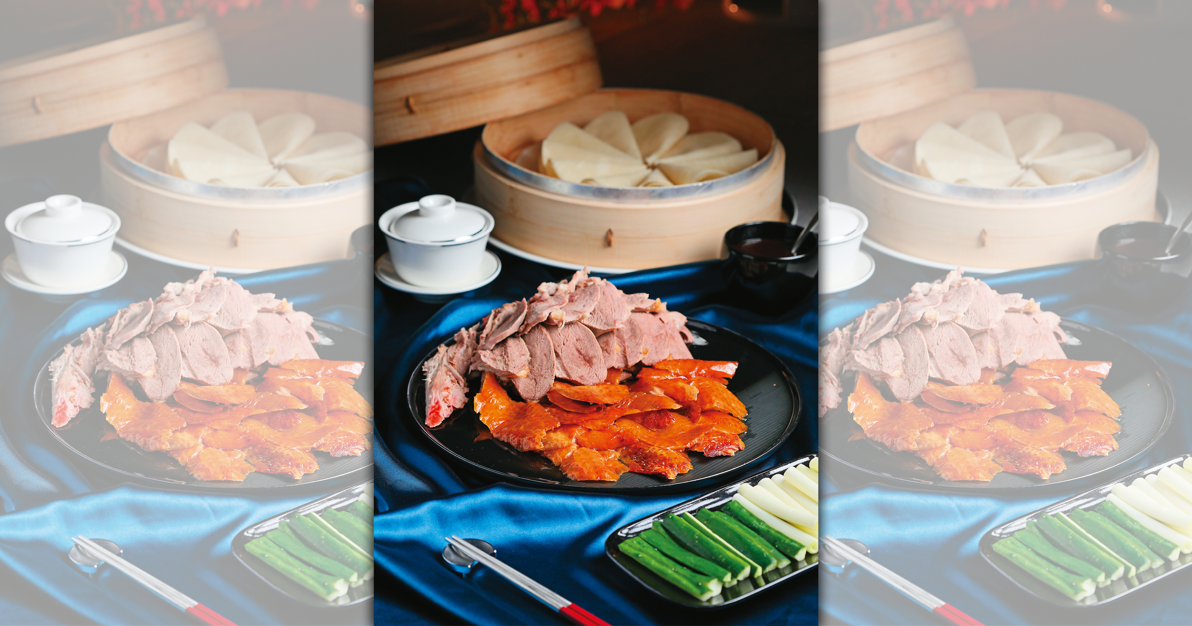 凱華樓「黃袍北京烤鴨」的片皮鴨，鴨皮香脆，鴨肉水嫩。