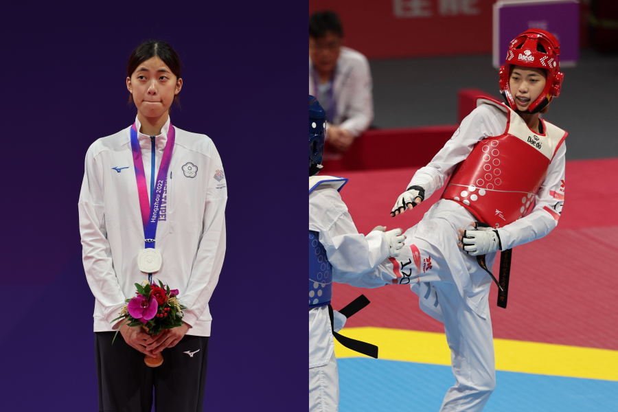 在東京奧運一舉成名的「跆拳道甜心」羅嘉翎，本屆杭州亞運順利踢進決賽獲得銀牌。（中華奧會提供）