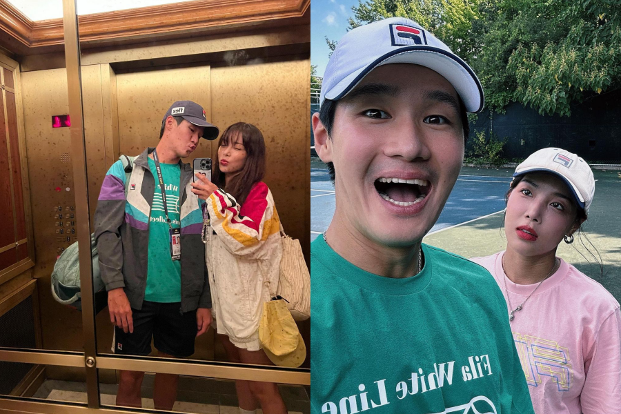 Wonder Girls成員宥斌（右）經常和權純雨（左）公開放閃，沒想到男方在這次杭州亞運上鬧出風波。（翻攝自@iluvyub IG）