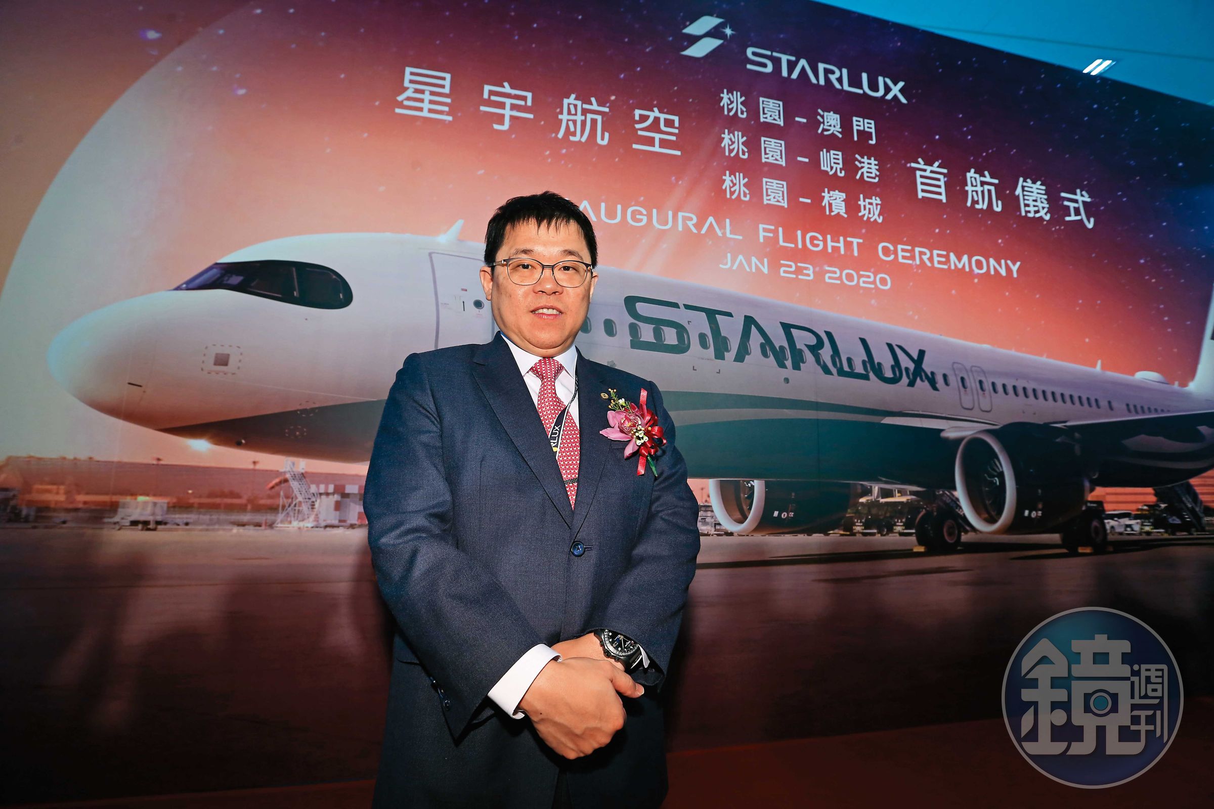 星宇航空董事長張國煒指出，採用碳纖複材可讓飛機重量變輕，減少20％的燃油使用量及碳排放量。
