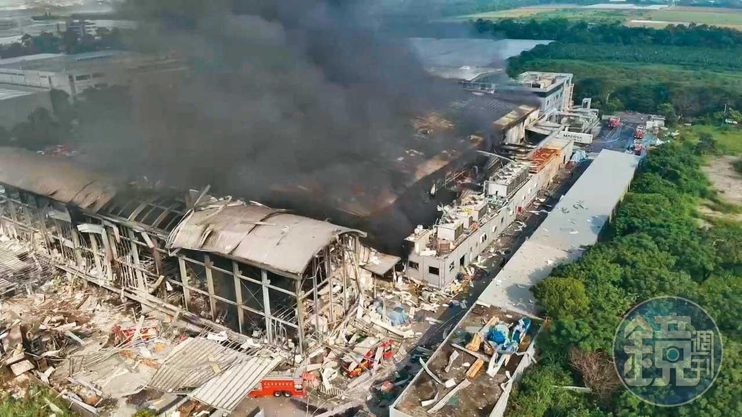明揚公司屏東廠房於上週五發生火災爆炸,造成9死110傷的悲劇。(屏東縣消防局提供)