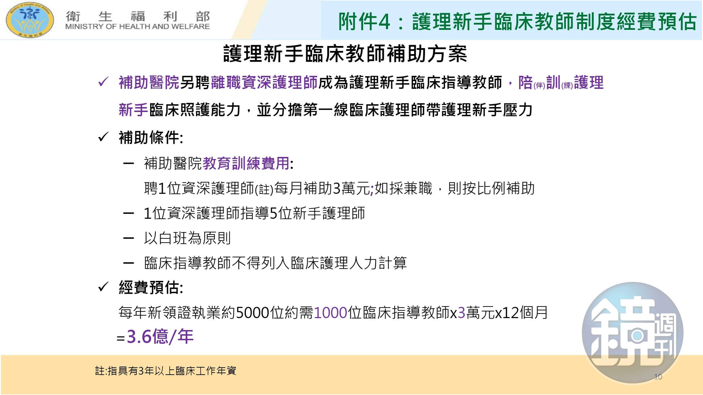 衛福部「台灣護理人力供需分析與政策整備」報告。（行政院提供）