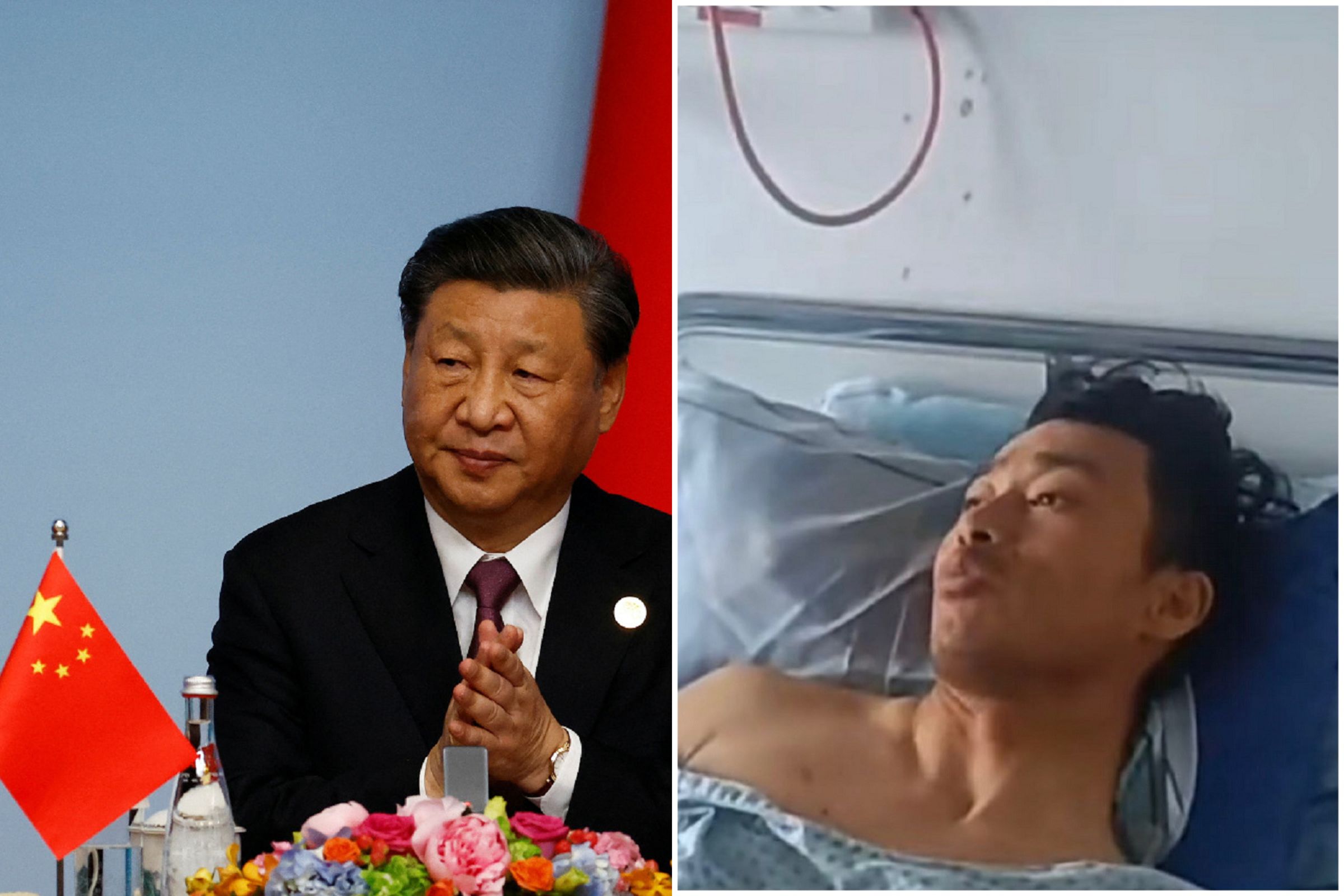 高喊「我是中國人」仍遭哈瑪斯射擊中彈!中共積極出頭,要當調停專家。(翻自微博)