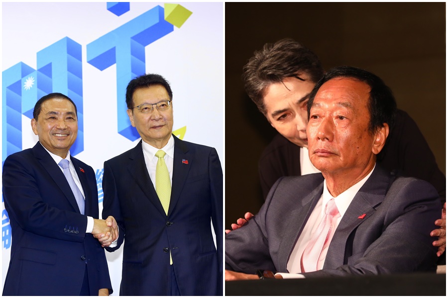 侯友宜昨晚在帶著馬、朱到君悅飯店拆台，今天副手趙少康聽聞郭董退選，馬上喊話歸隊藍軍。