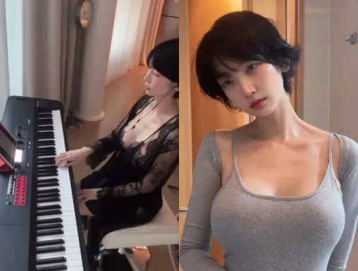 有片／比Pan Piano還露！正妹鋼琴師震撼宣布頻道砍掉重練　昔「雙峰片」狂吸845萬觀看