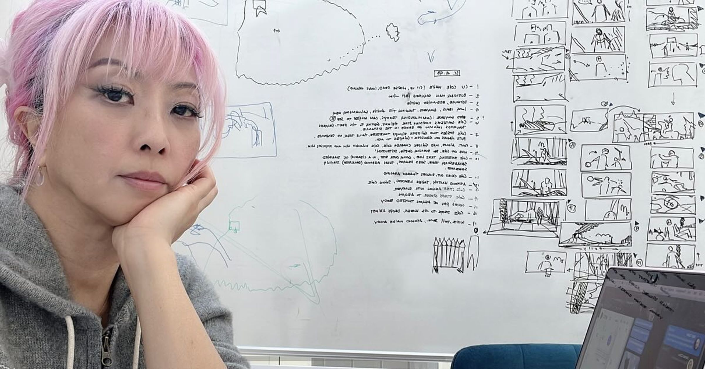 吳怡君認為，稱職的分鏡師懂得如何畫分鏡圖之餘，還要確實掌握工作時程，不能脫稿。（翻攝自吳怡君IG）