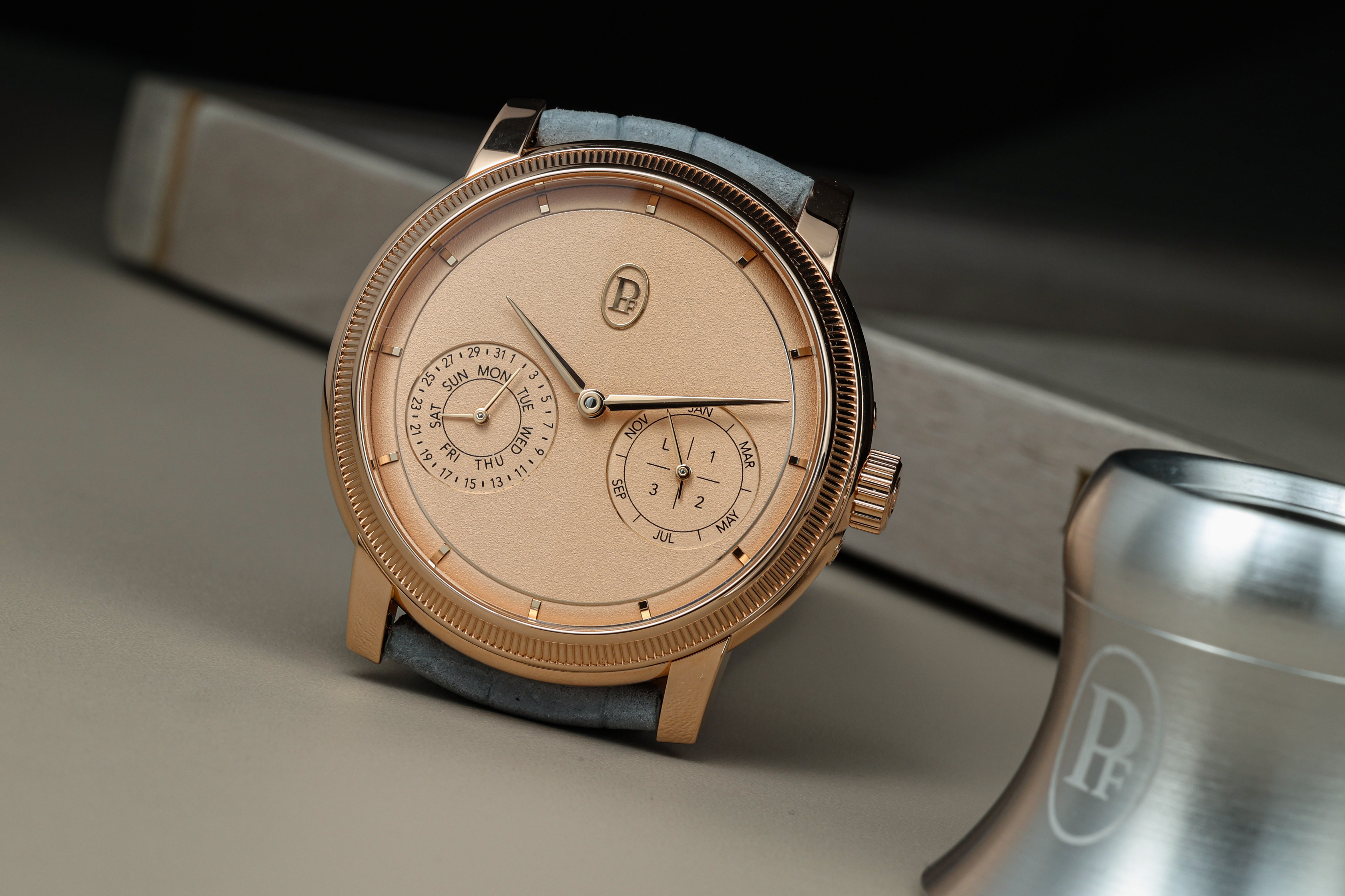 PARMIGIANI FLEURIER Toric Quantième Perpétuel，NT$3,031,000（玫瑰金款）。