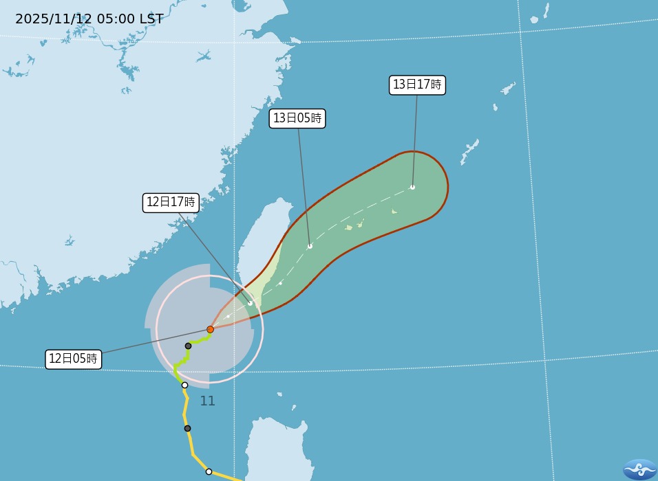 今年第26號颱風「鳳凰」襲台。（翻攝自氣象署）