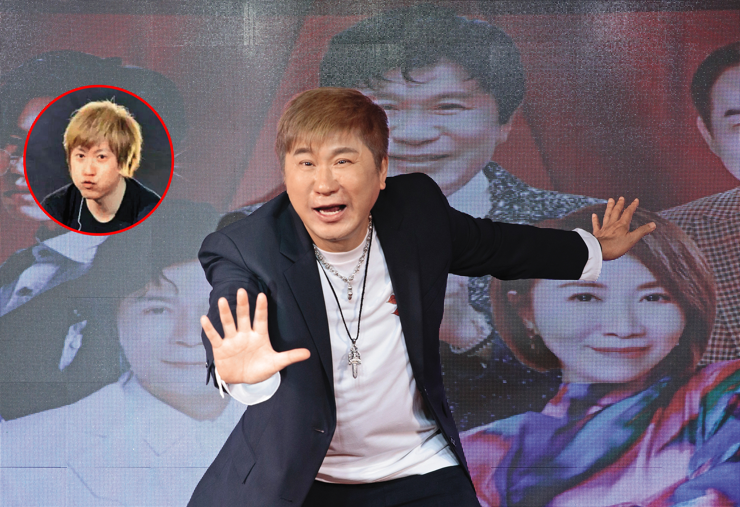 胡瓜換上一頭韓風新髮色，這麼巧，五月天阿信（小圖）也染過金髮呢。