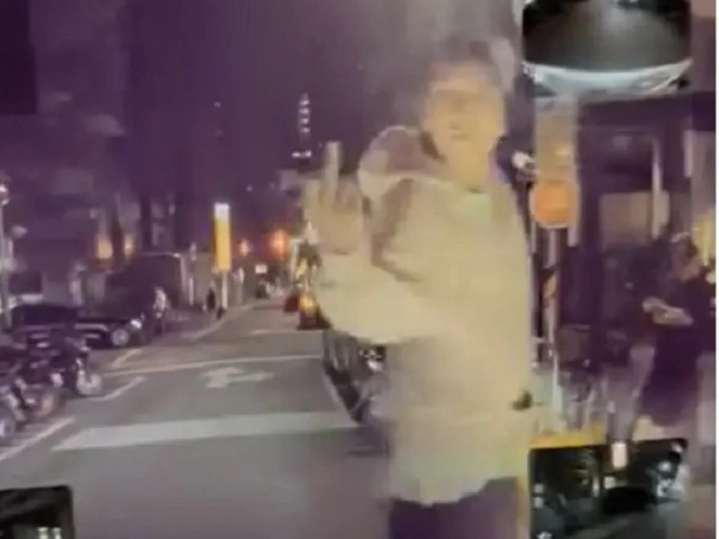 王大陸對司機比中指的畫面被行車紀錄器拍下。（翻攝自IG）