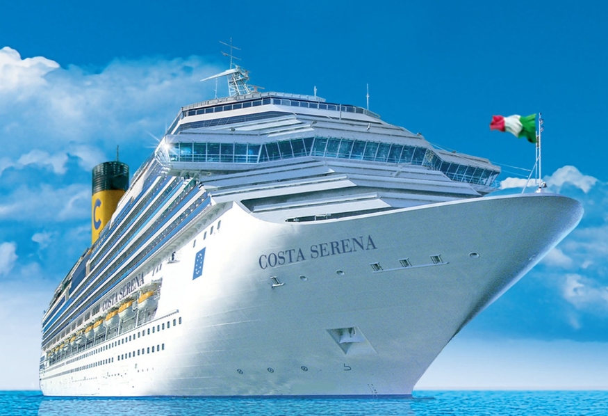 「歌詩達沙倫娜號」因機械故障停在那霸港維修，船上逾3千名旅客滯留沖繩。（示意圖，翻攝自歌詩達郵輪台灣臉書）