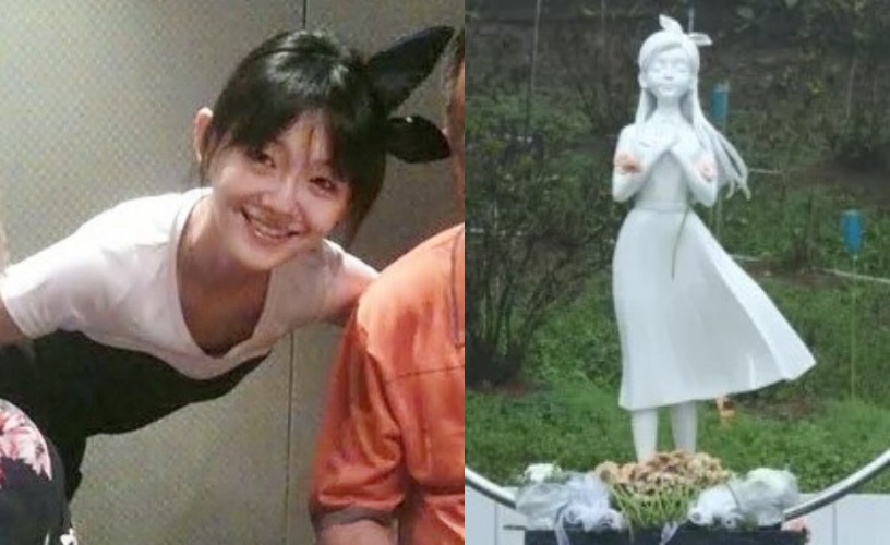 具俊曄親自為大S設計的紀念雕像於逝世一週年揭幕,溫柔童趣造型引發網友熱烈討論。(翻攝自微博、讀者提供)