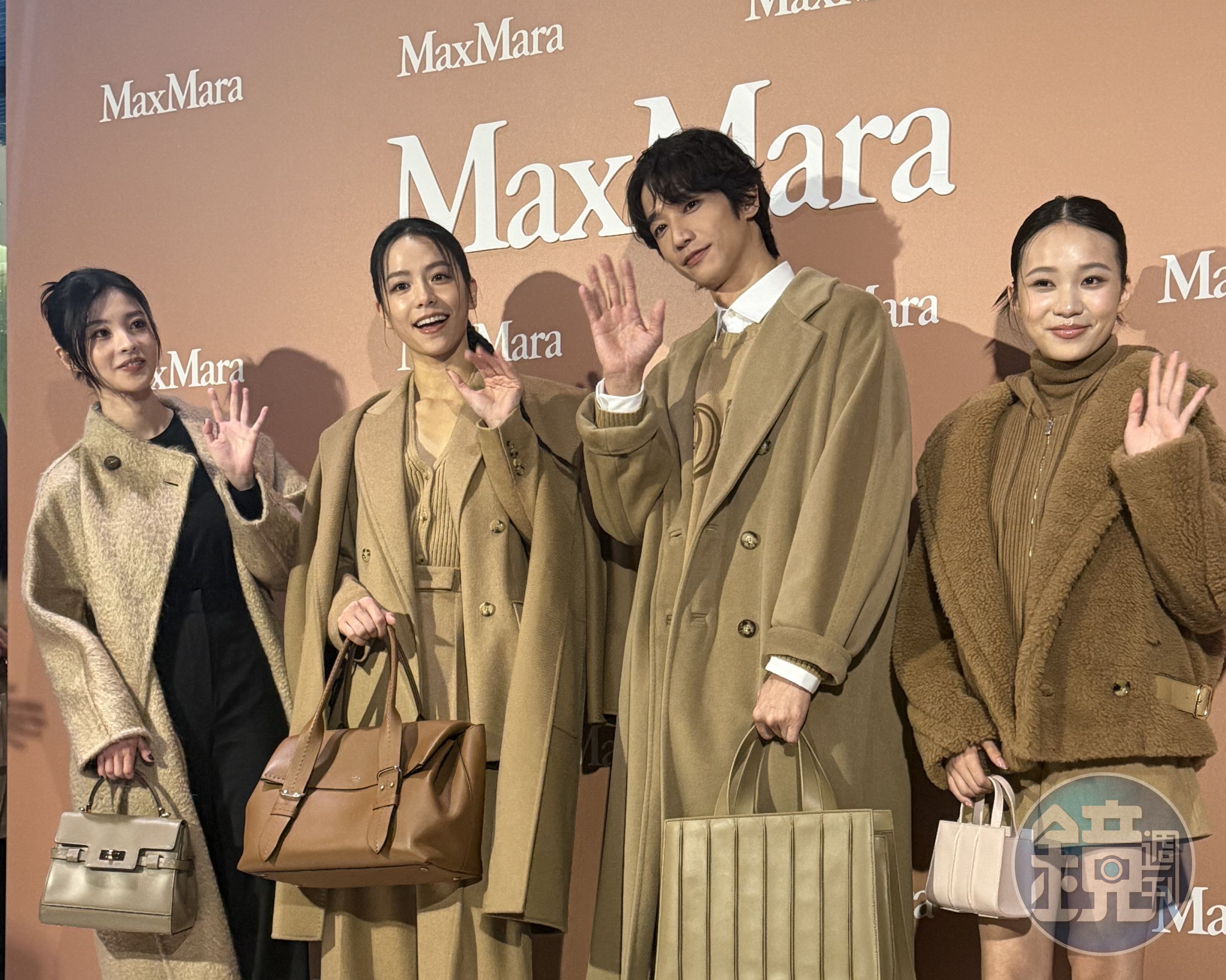 (左起)詹子萱、宋芸樺、劉以豪、林品彤出席Max Mara微風南山專門店開幕活動。