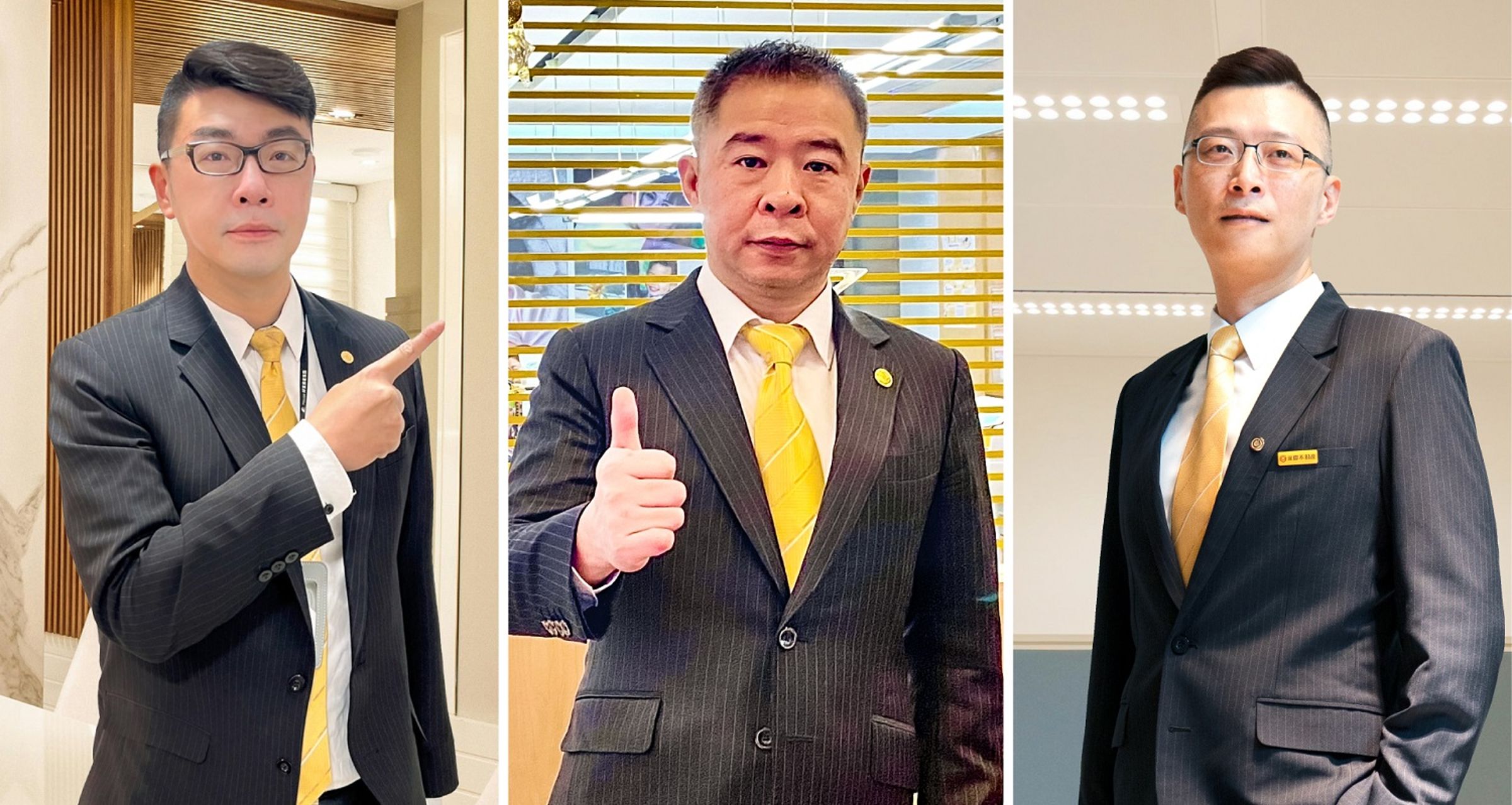 從他牌進入永慶加盟體系的林碩茂(圖左)、陳明勇(圖中)、翁皓堅(圖右)店東,今年第一季表現亮眼,旗下皆有4間加盟店、單店季業績達1千萬元。