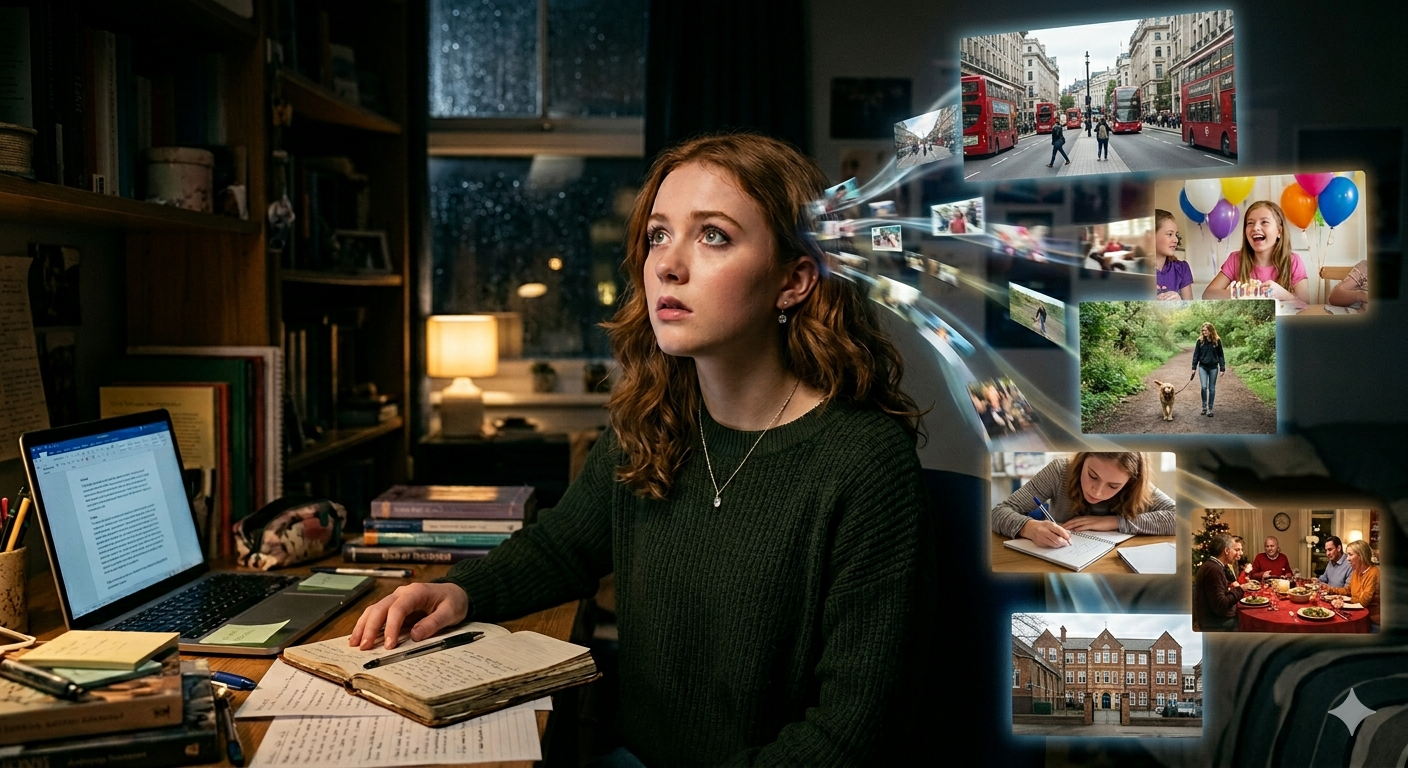 法國一名17歲少女TL被確認罹患罕見的「超憶症」,回憶過程彷彿像觀看電影一樣重新經歷一次過去。(示意圖,由AI生成)