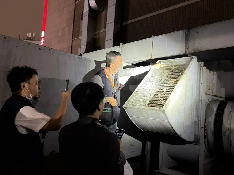 針對誠品南西店的鼠從天降，環保局、衛生局、商業處10日赴現場進行稽查。（北市府）