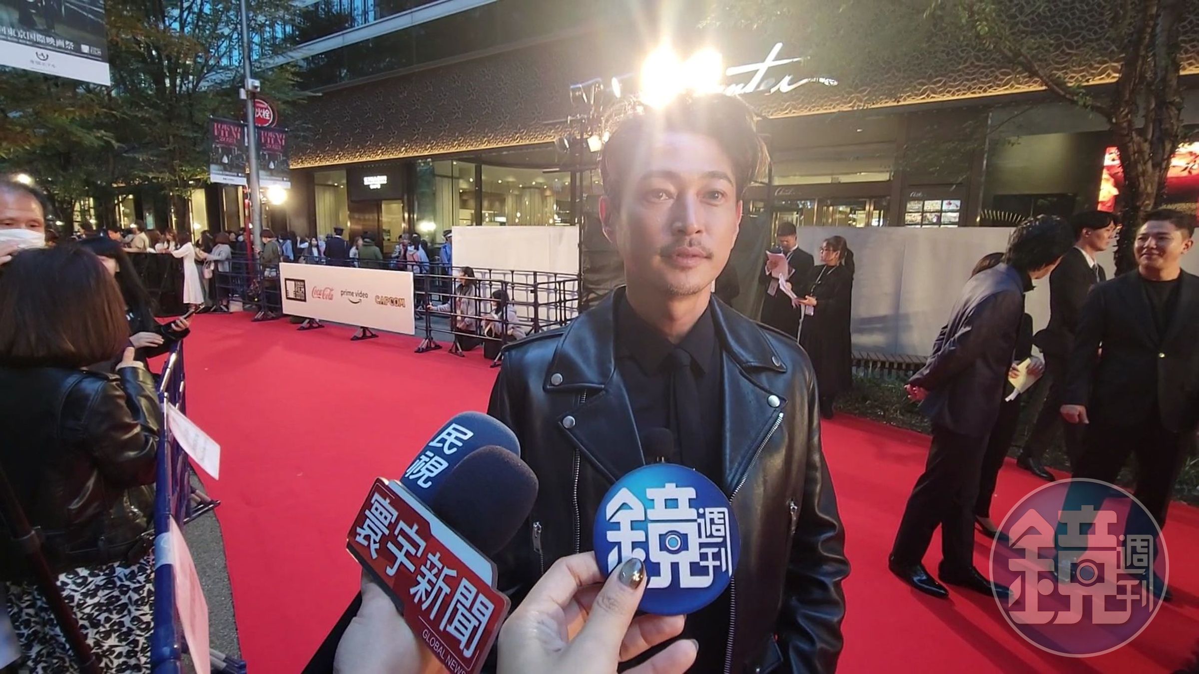 窪塚洋介雖被工作人員提醒趕時間,聽到是台灣媒體仍主動留步。