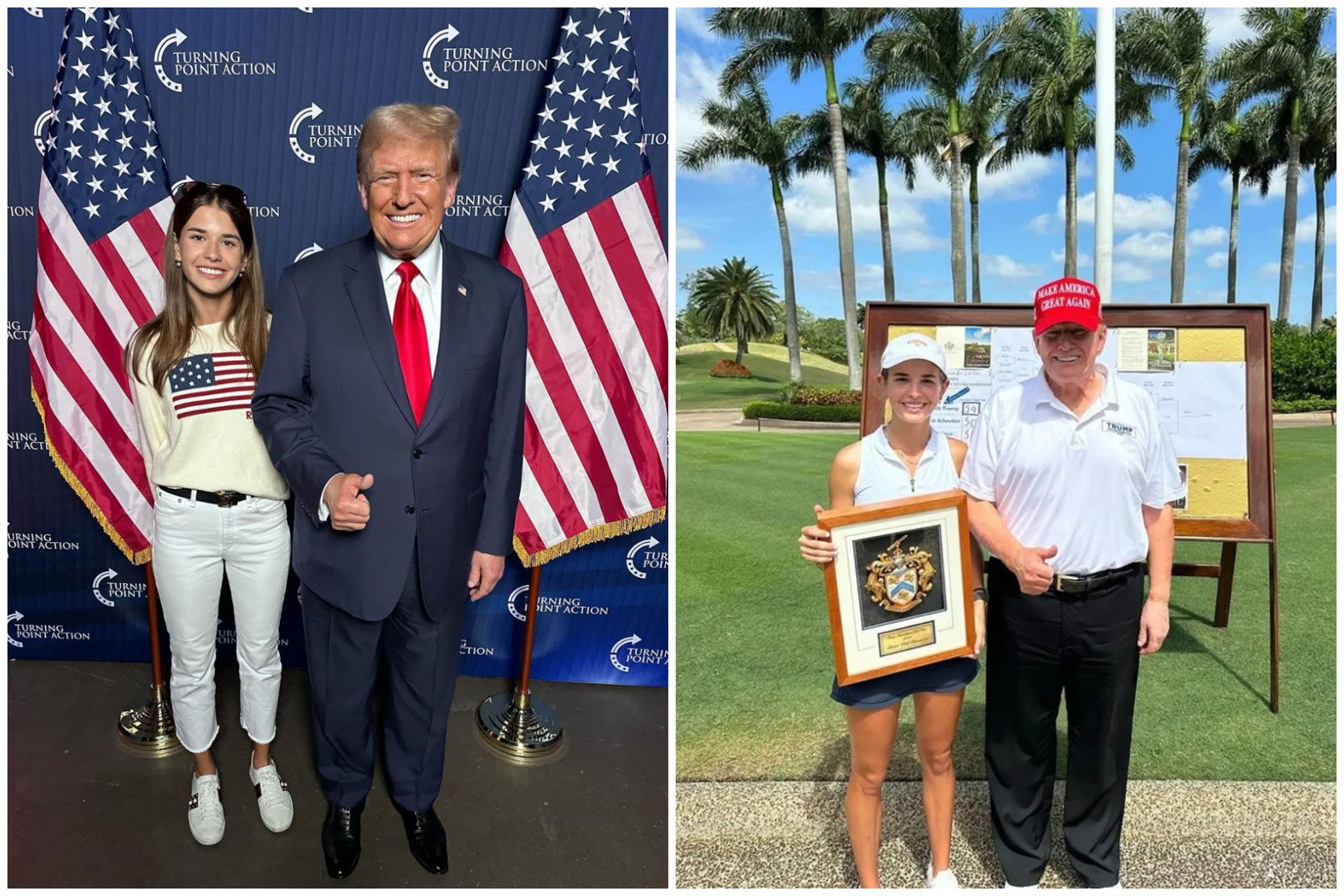 凱伊與爺爺川普感情好,會一起切磋高爾夫球球技。(翻攝kaitrumpgolfer IG)