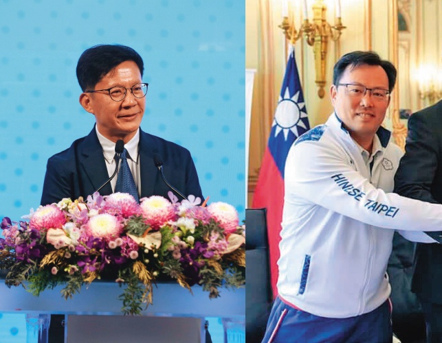 教育部次長張廖萬堅（左）在部內主責與體育署討論設部工作，與體育署長鄭世忠（右）都被點名可能出任首位體育部長。（右圖為中華奧運提供）
