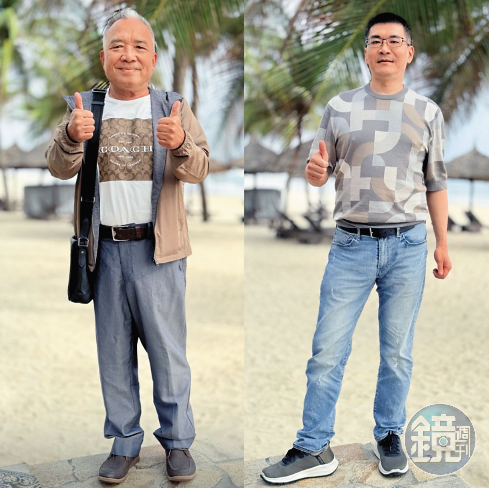 趙建銘（右）與出獄後與獄友蔡秉雄（左）持續往來，還一同出國旅行，卻未與妻兒出國