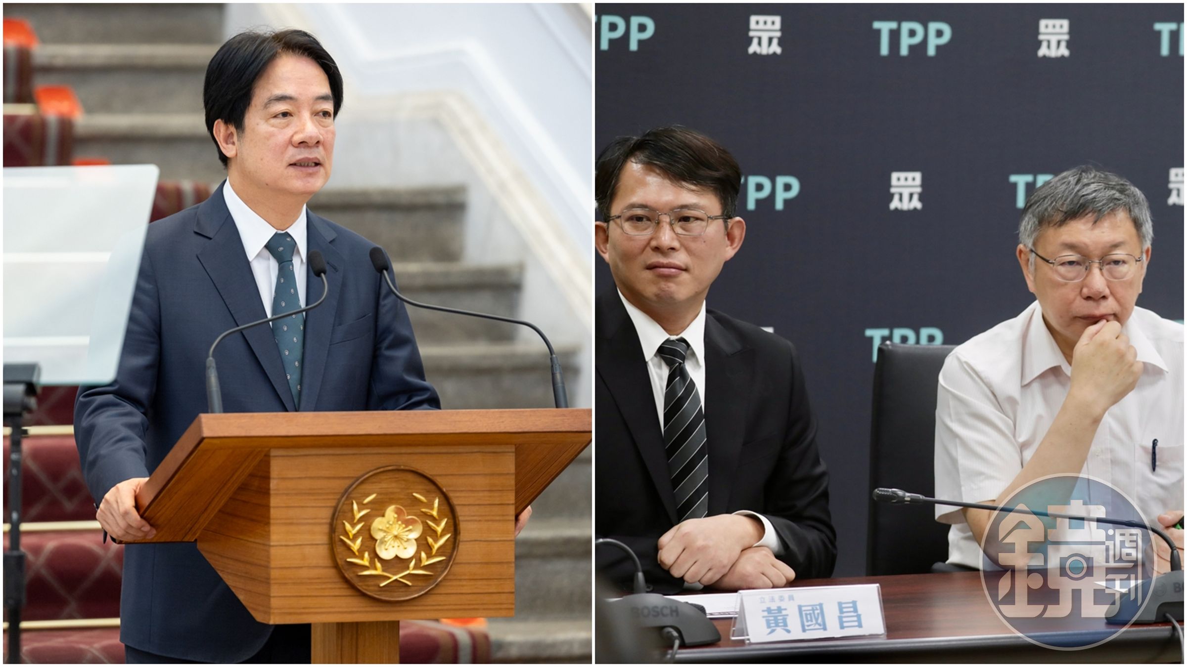 對於柯文哲(右圖右)對賴清德(左圖)的抨擊,總統府稍早做出回應。(左圖為總統府提供)