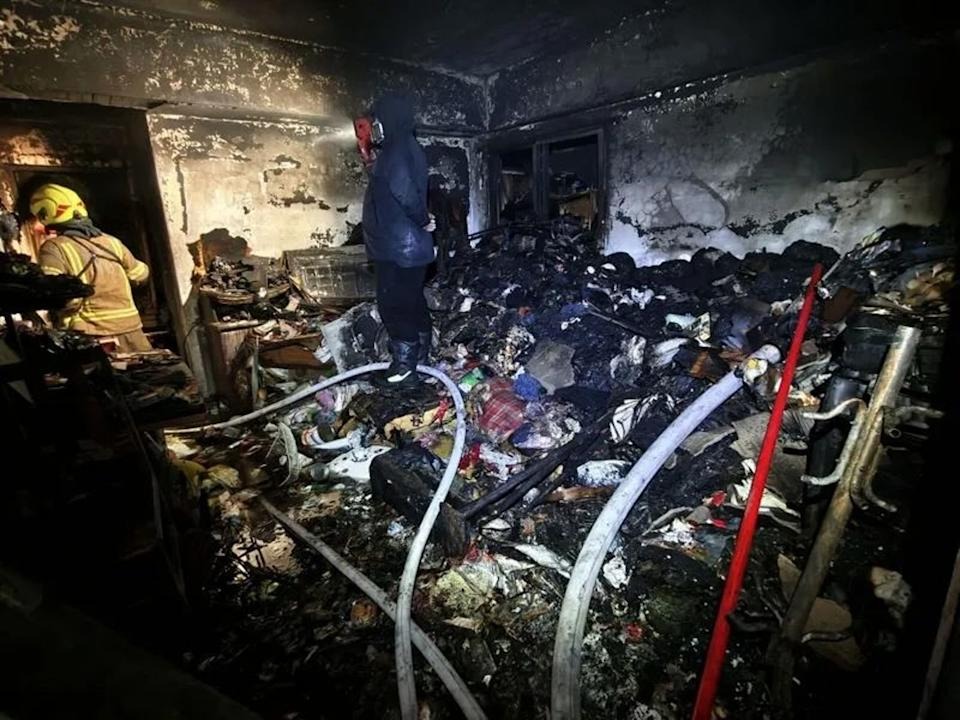 基隆民宅惡火釀2死，起火原因初步調除曝光。（翻攝畫面）