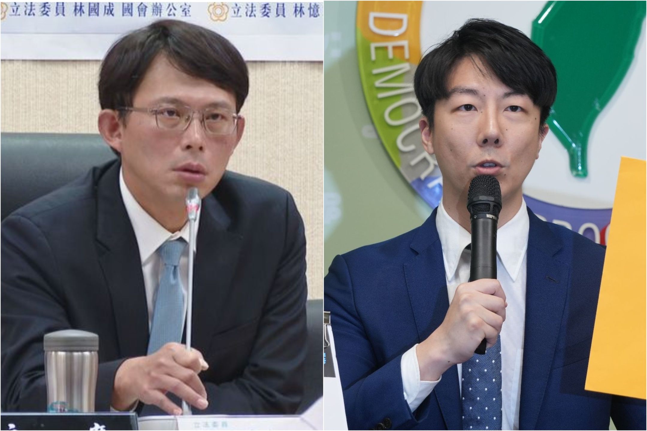 民眾黨主席黃國昌（右邊）近日出版新書《向光前行》，書中重提2018年時代力量勞基法修法抗爭往事，遭昔日同袍、現任民進黨發言人吳崢（左）嚴厲指責。