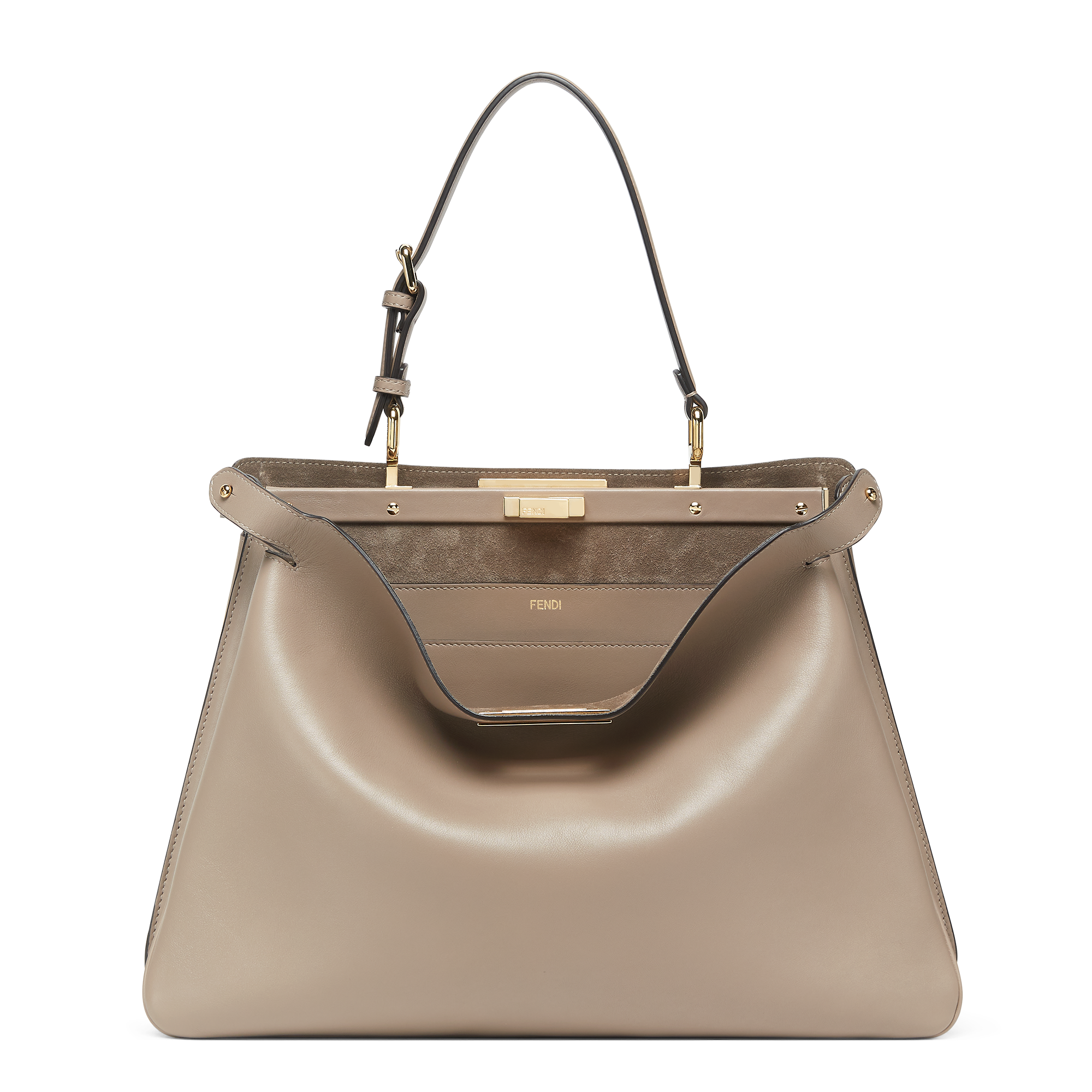 鴿灰色大型款式Peekaboo Soft包款。NT$196,000(FENDI提供)